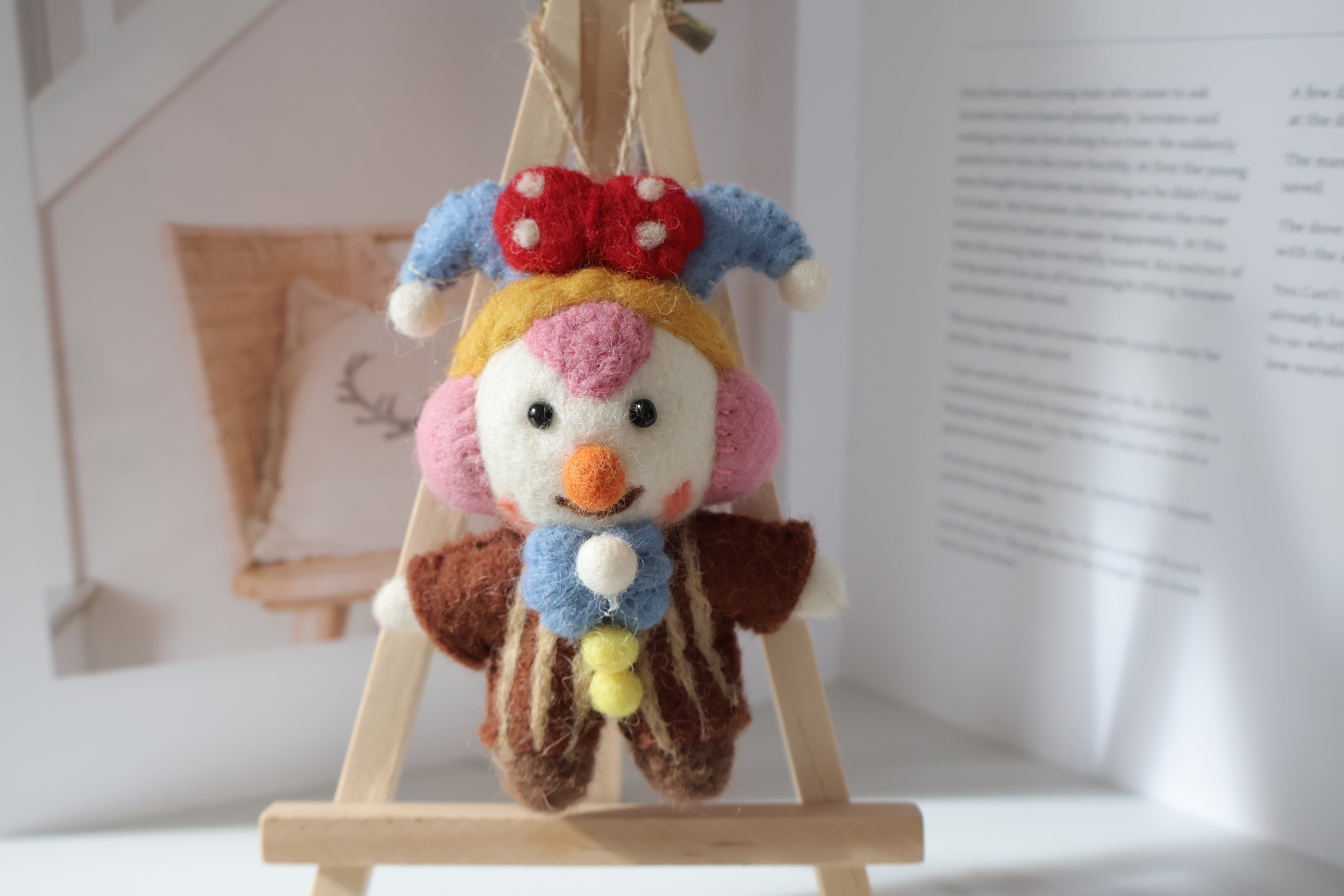 Wool Felt Clown Ornament | Handmade Nepali Artisan Craft
