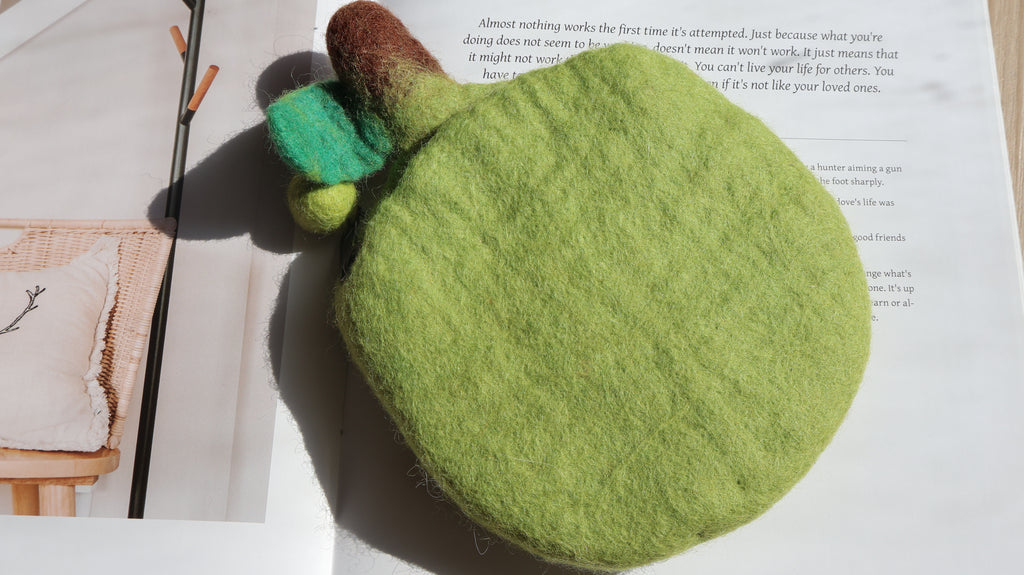 Handmade Wool Felt Avocado Purse