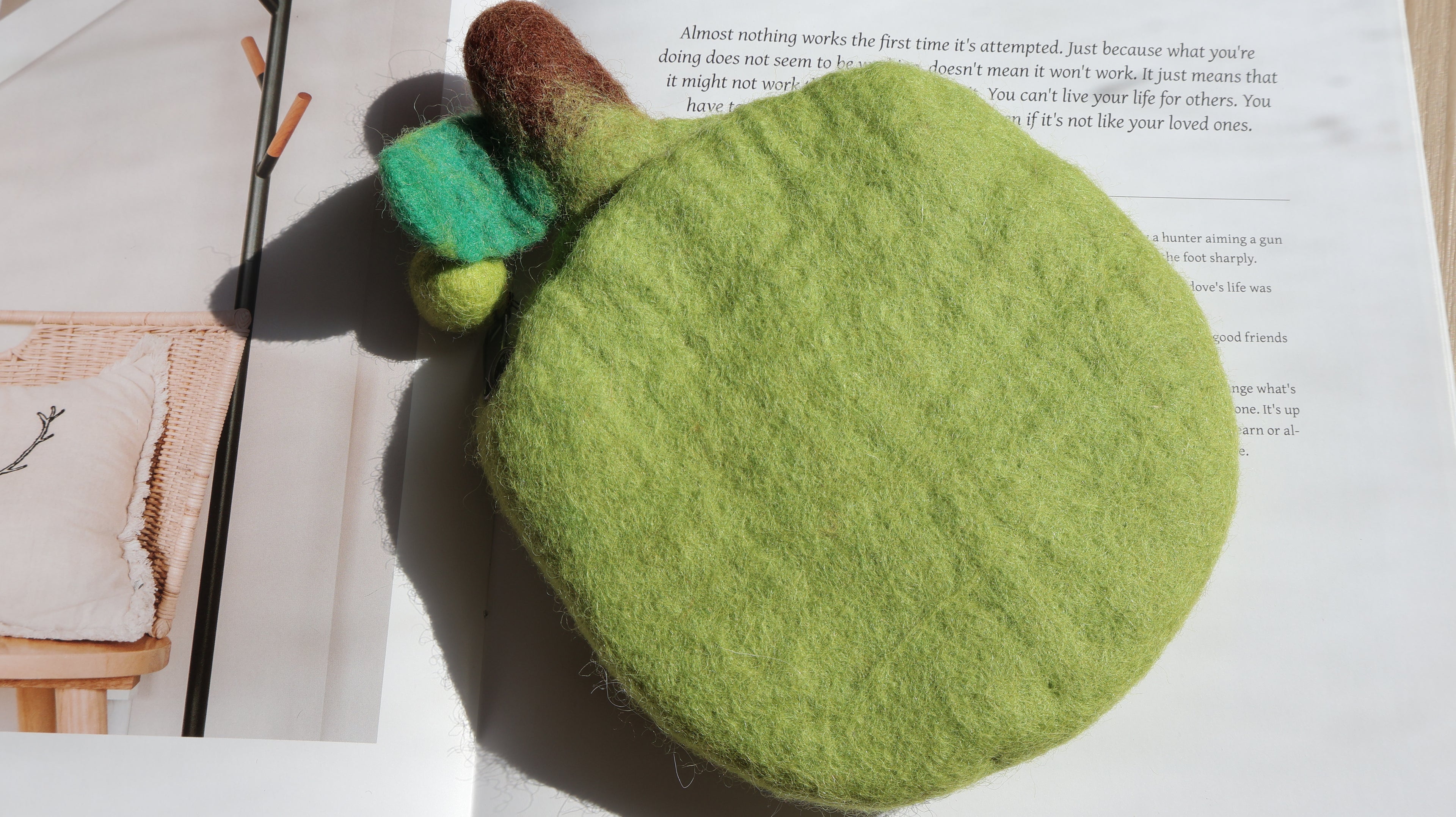 Handmade Wool Felt Avocado Purse