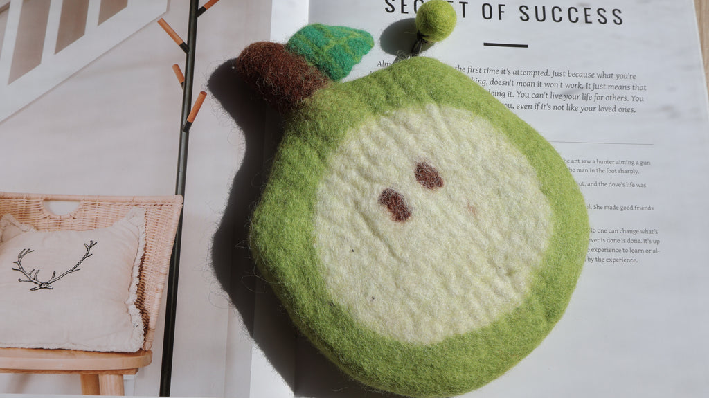 Handmade Wool Felt Avocado Purse