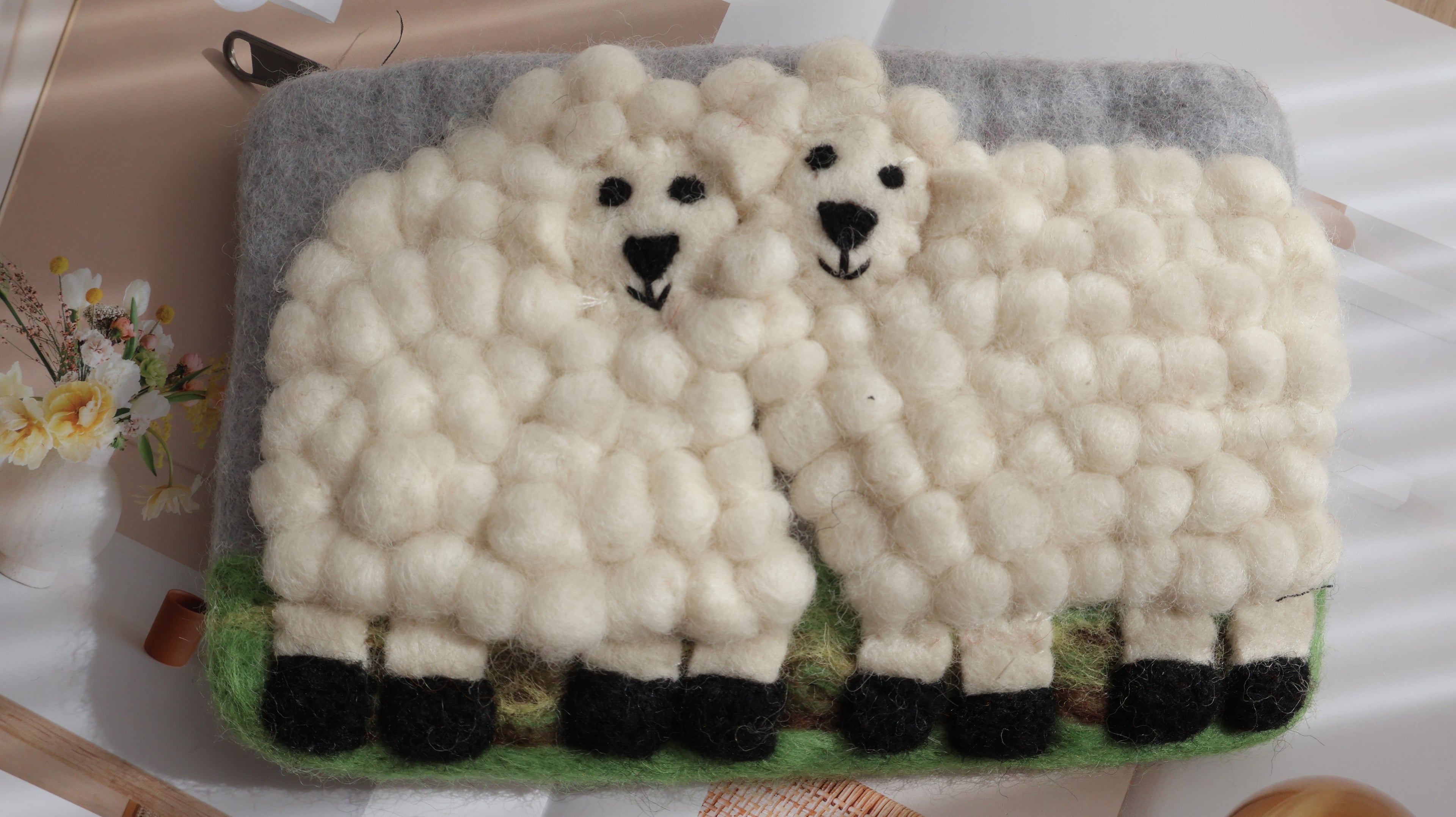 Handmade Wool Felt Sheep Purse