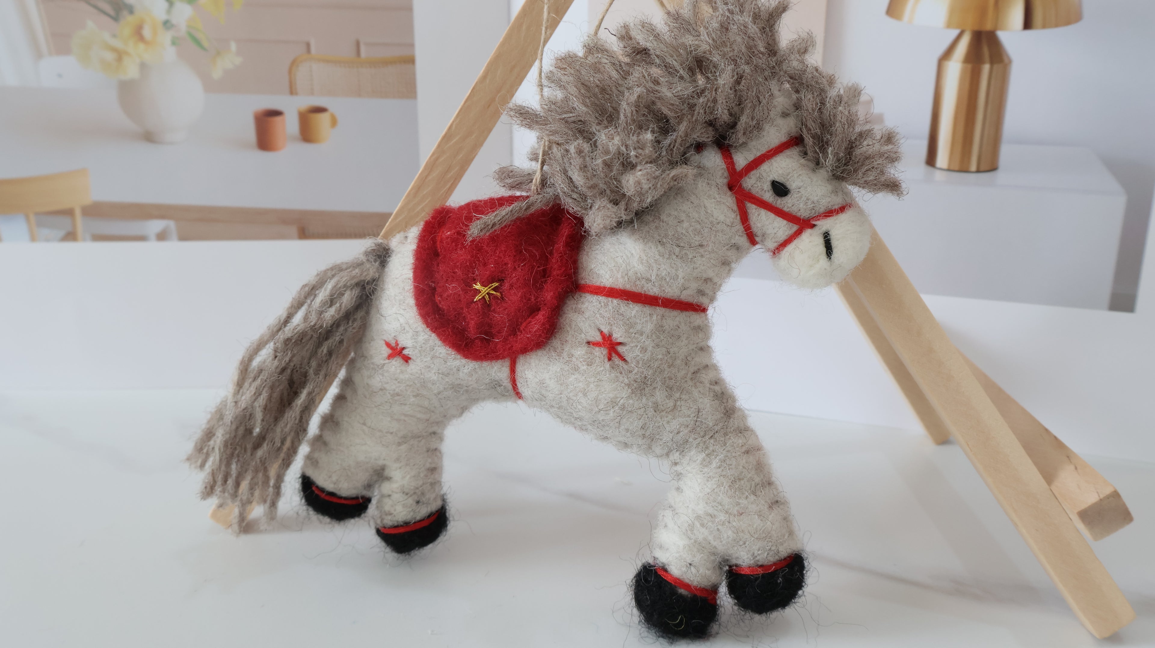 Wool Felt Horse Ornament | Handmade Nepali Artisan Craft