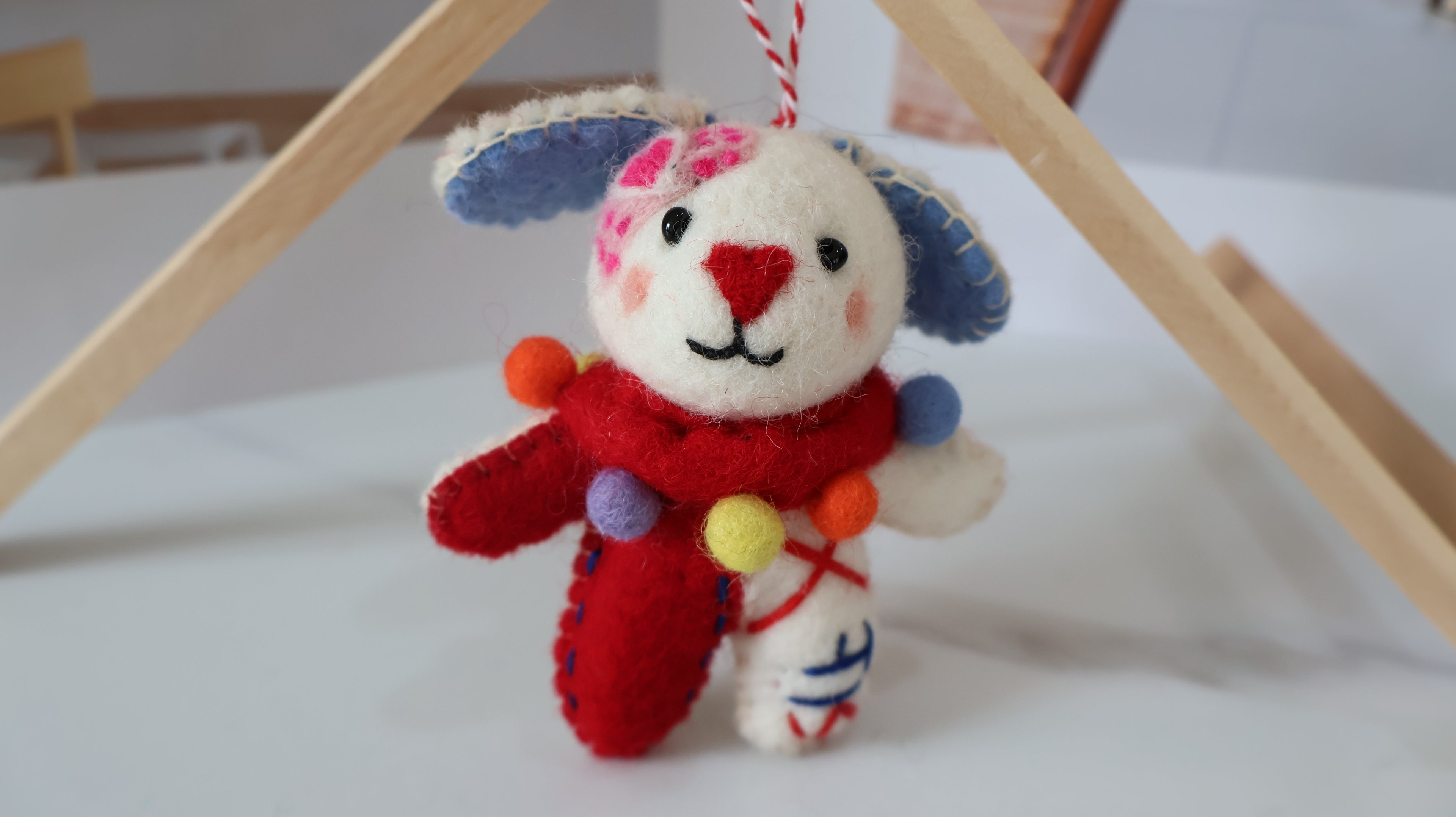 Wool Felt Dog Ornament | Handmade Nepali Artisan Craft