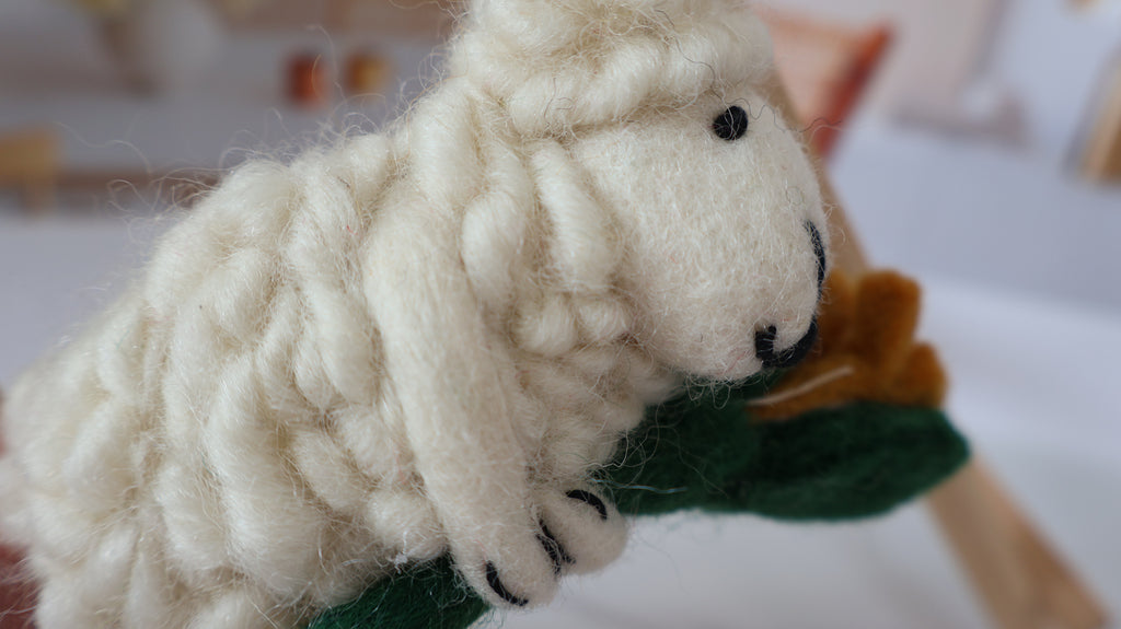 Wool Felt Sheep Ornament | Handmade Nepali Artisan Craft