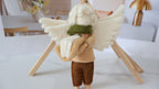 Wool Felt Angel With Book Ornament | Handmade Nepali Artisan Craft