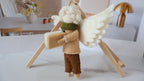 Wool Felt Angel With Book Ornament | Handmade Nepali Artisan Craft