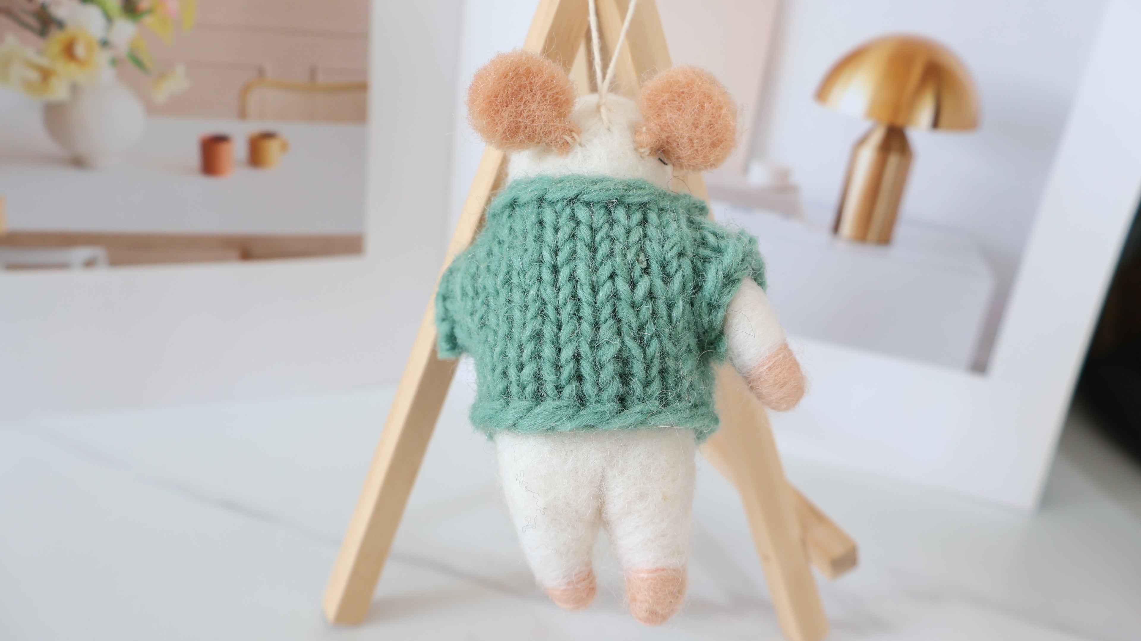 Wool Felt Mouse Ornament | Handmade Nepali Artisan Craft