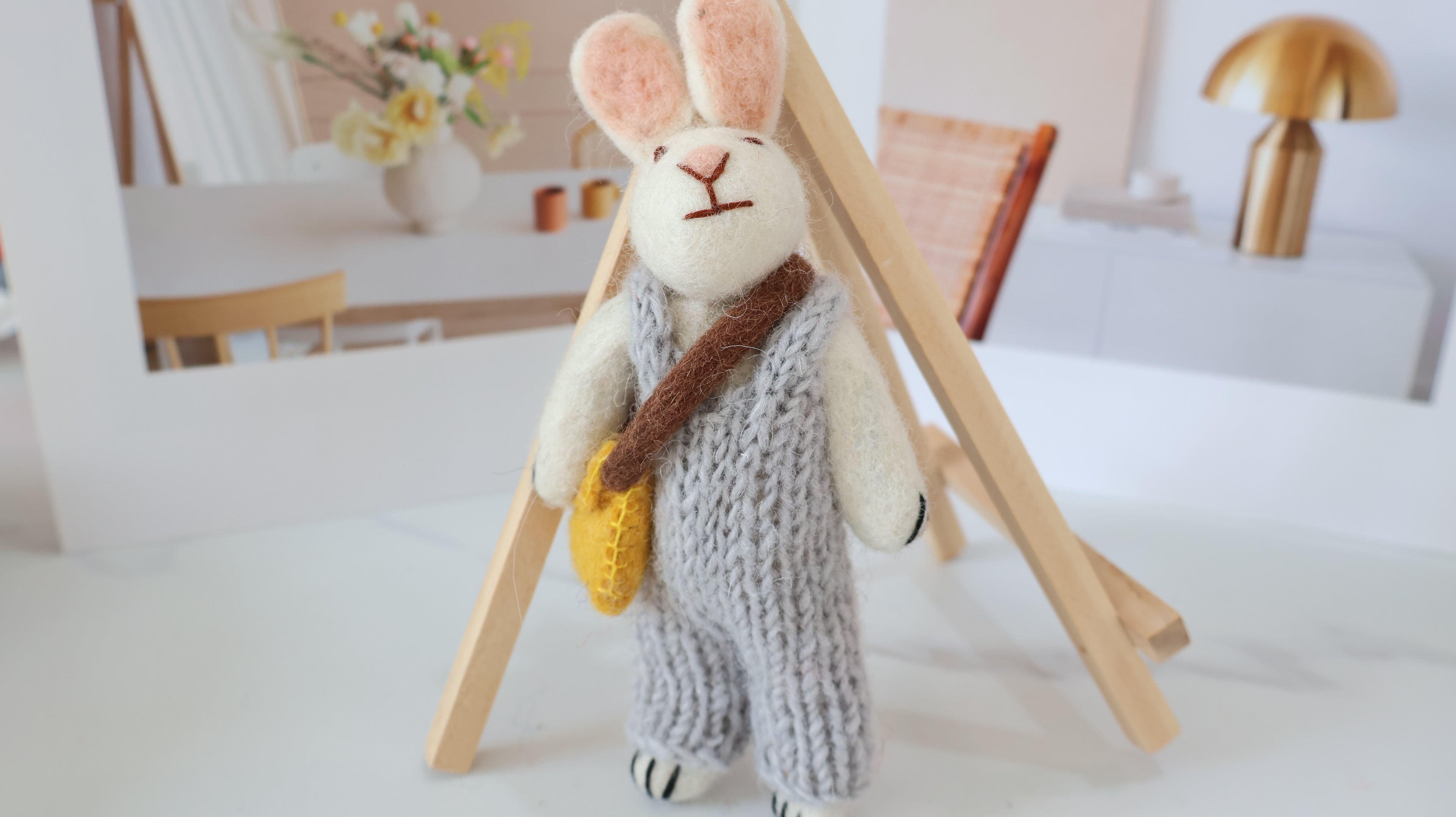 Wool Felt Bunny Ornament | Handmade Nepali Artisan Craft