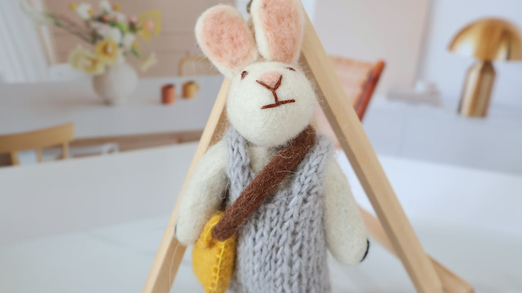 Wool Felt Bunny Ornament | Handmade Nepali Artisan Craft