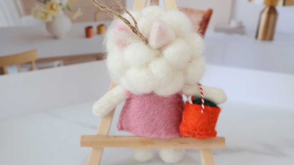 Wool Felt Lion Ornament | Handmade Nepali Artisan Craft