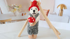 Wool Felt Bunny With Mushroom Ornament | Handmade Nepali Artisan Craft