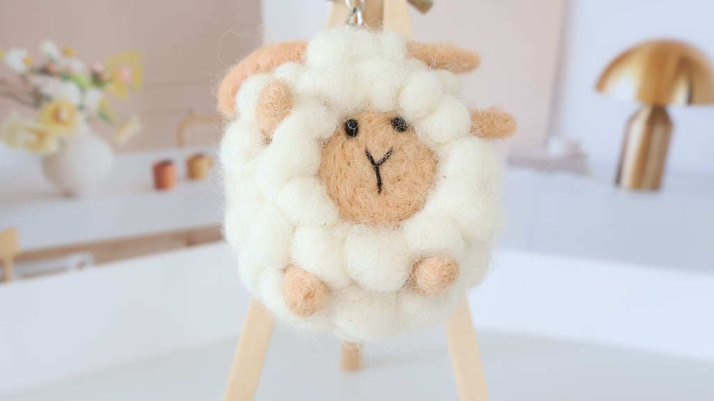 Wool Felt Sheep Ornament | Handmade Nepali Artisan Craft