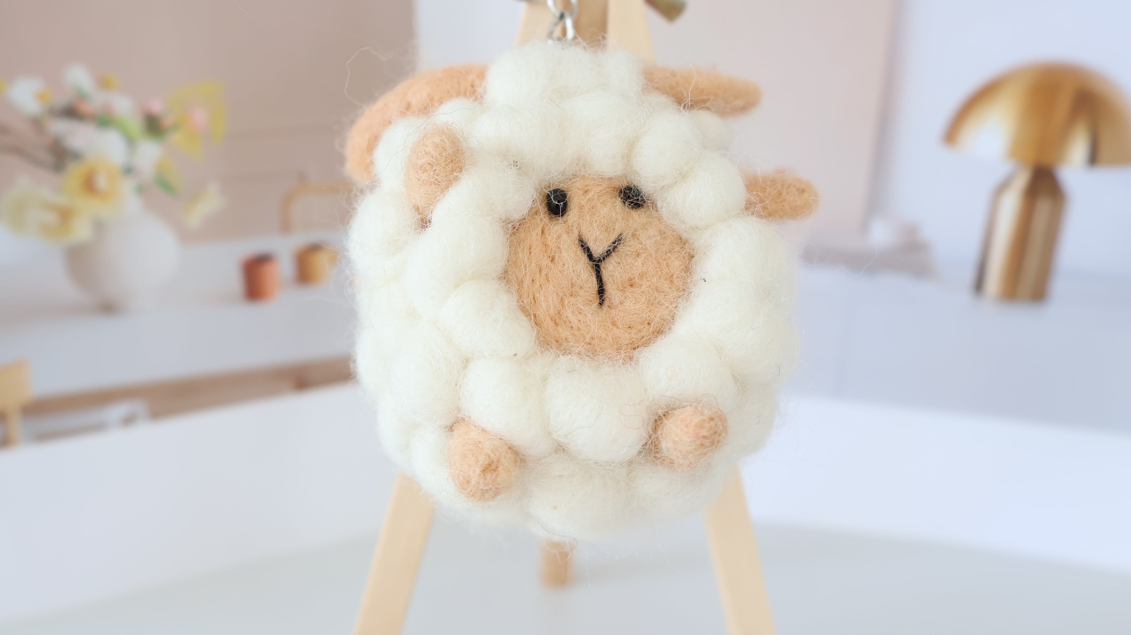 Wool Felt Sheep Ornament | Handmade Nepali Artisan Craft