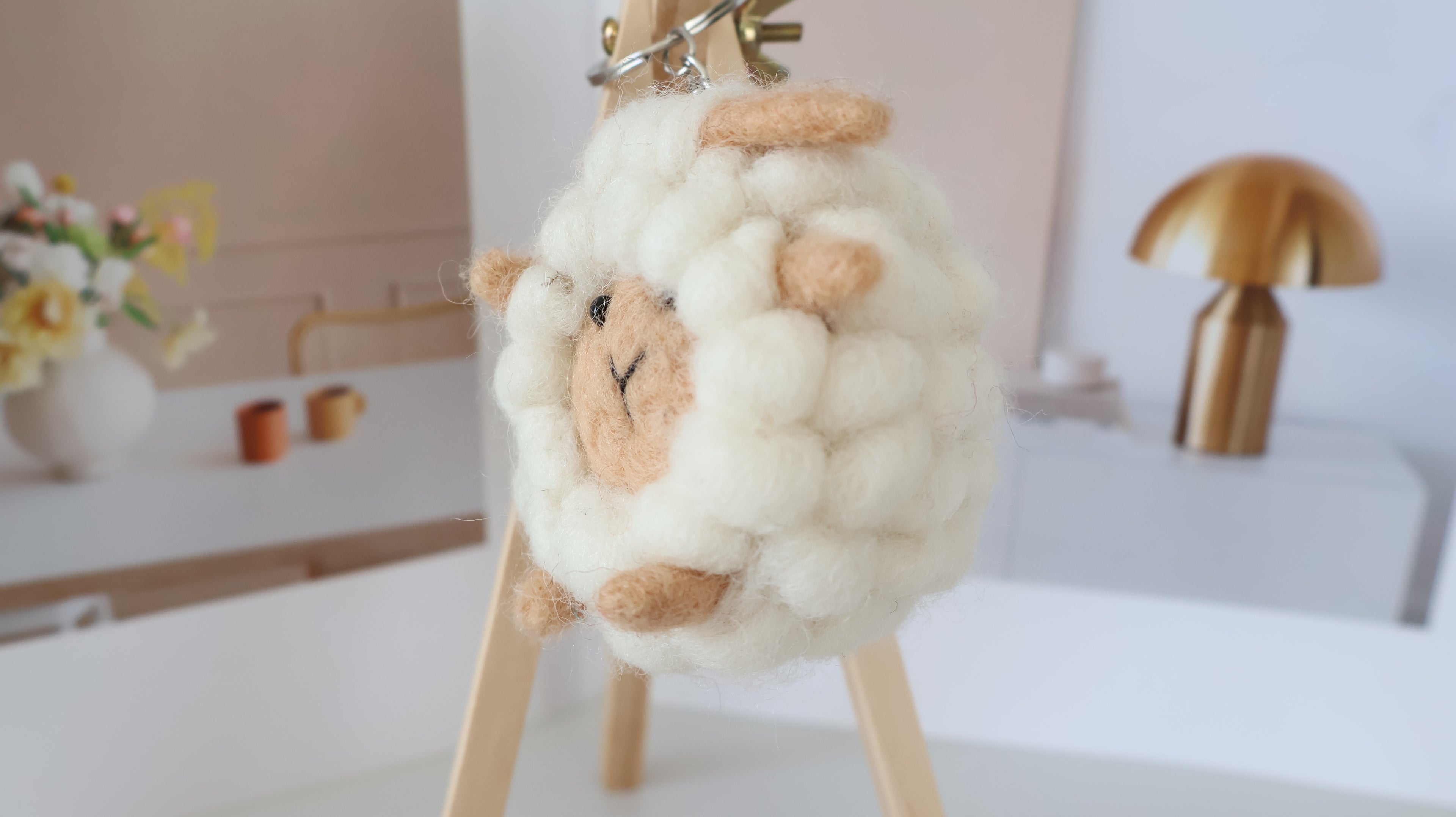 Wool Felt Sheep Ornament | Handmade Nepali Artisan Craft