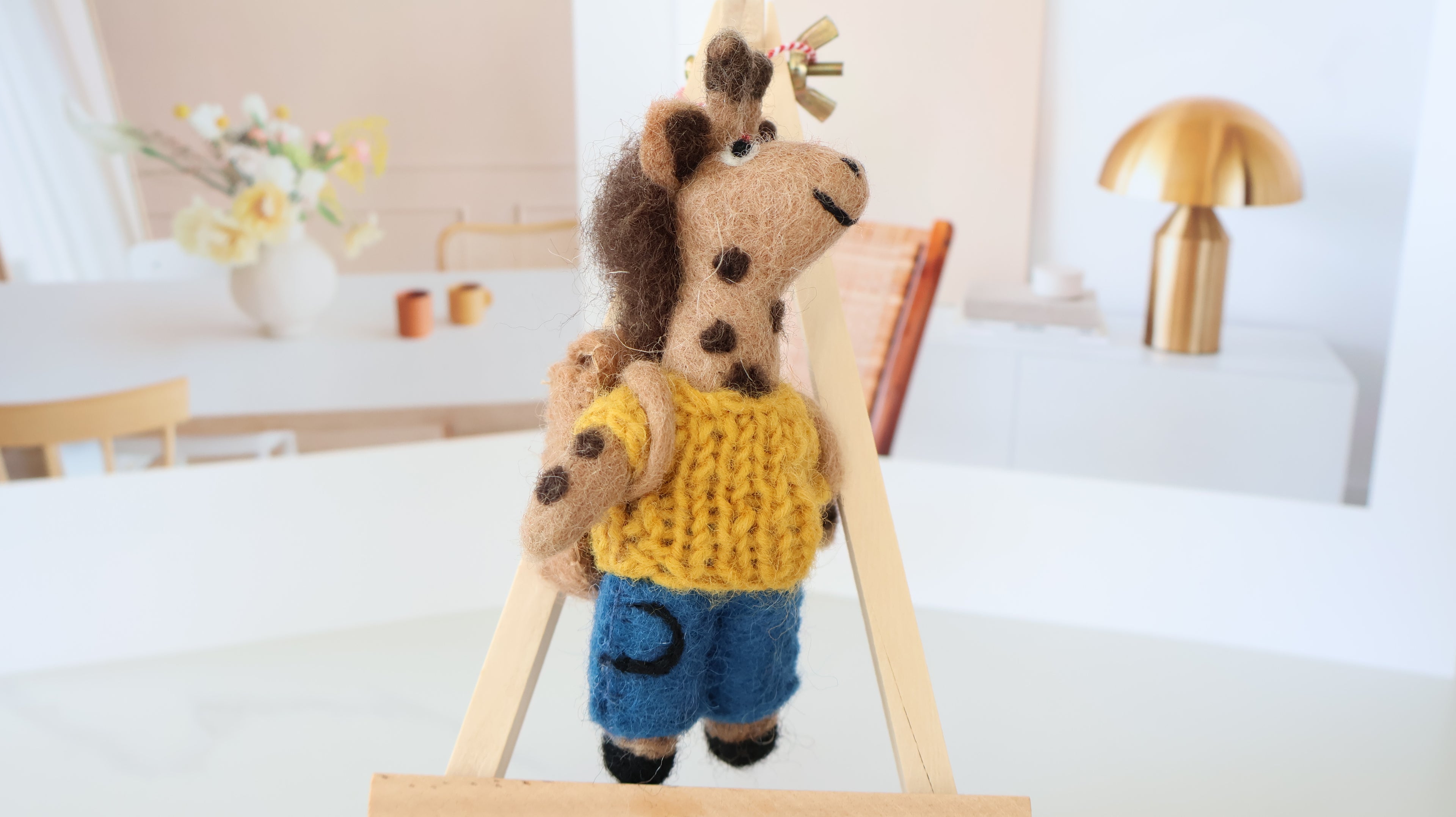 Wool Felt Giraffe Ornament | Handmade Nepali Artisan Craft