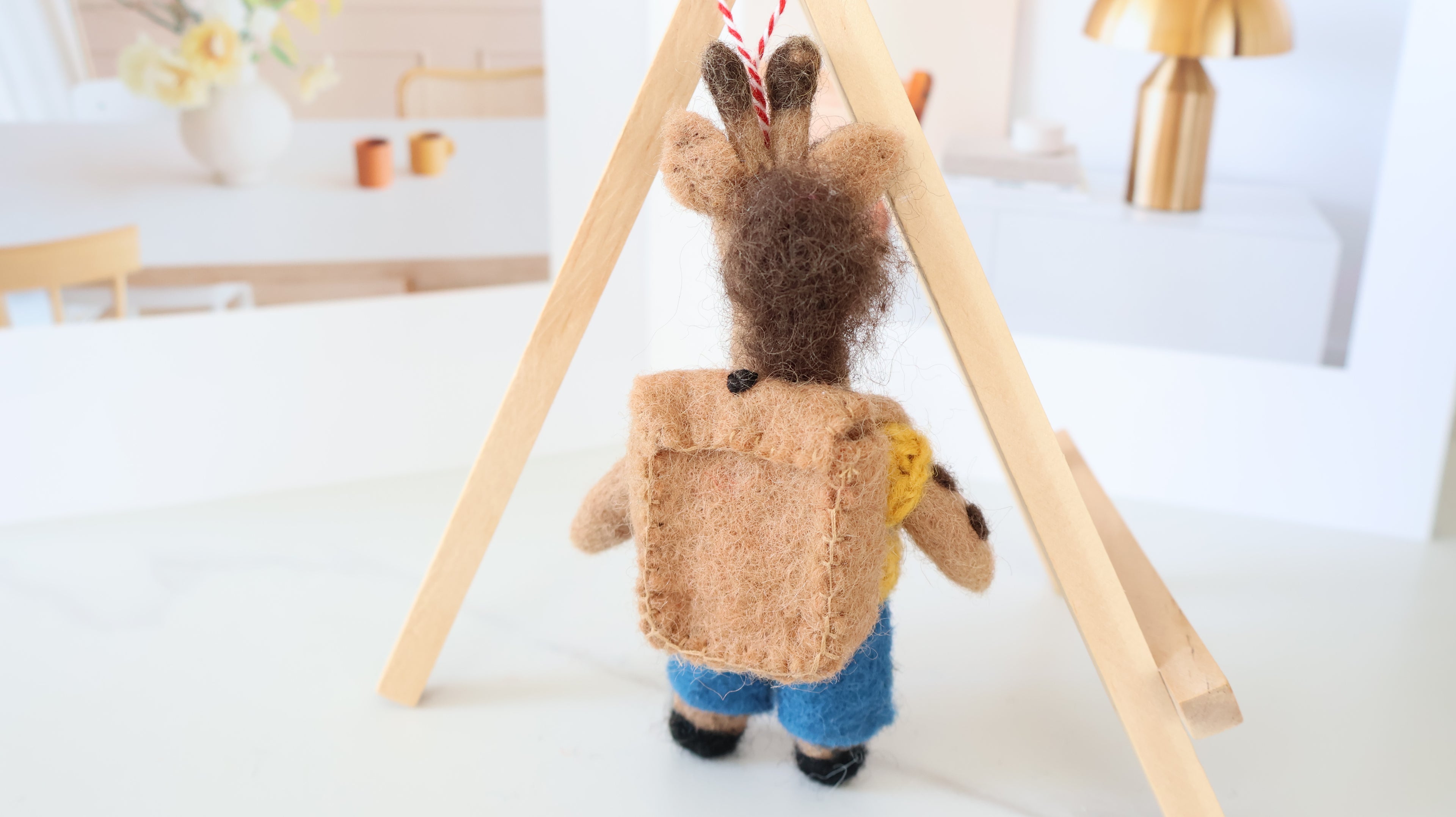 Wool Felt Giraffe Ornament | Handmade Nepali Artisan Craft