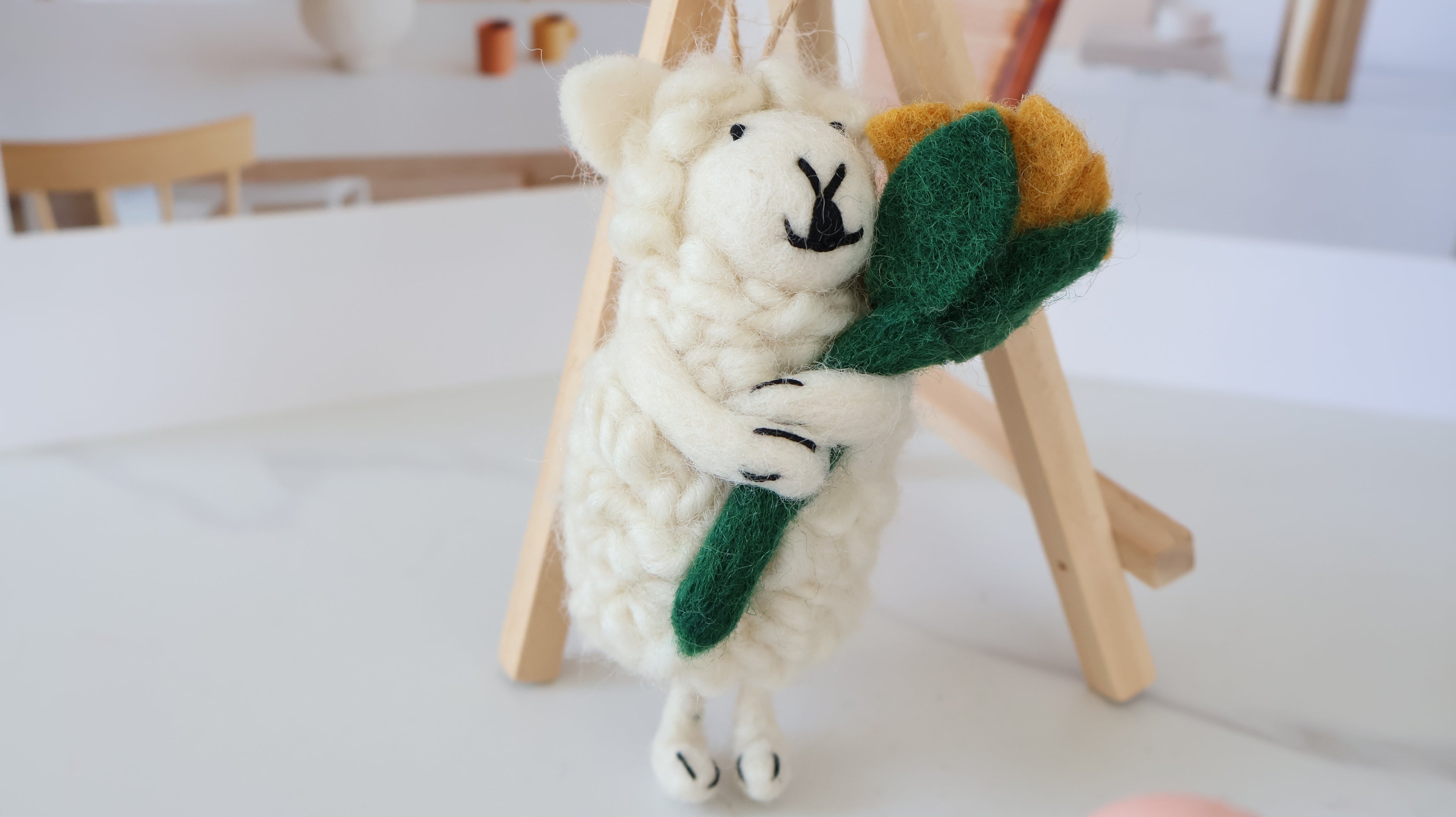 Wool Felt Goat Ornament | Handmade Nepali Artisan Craft