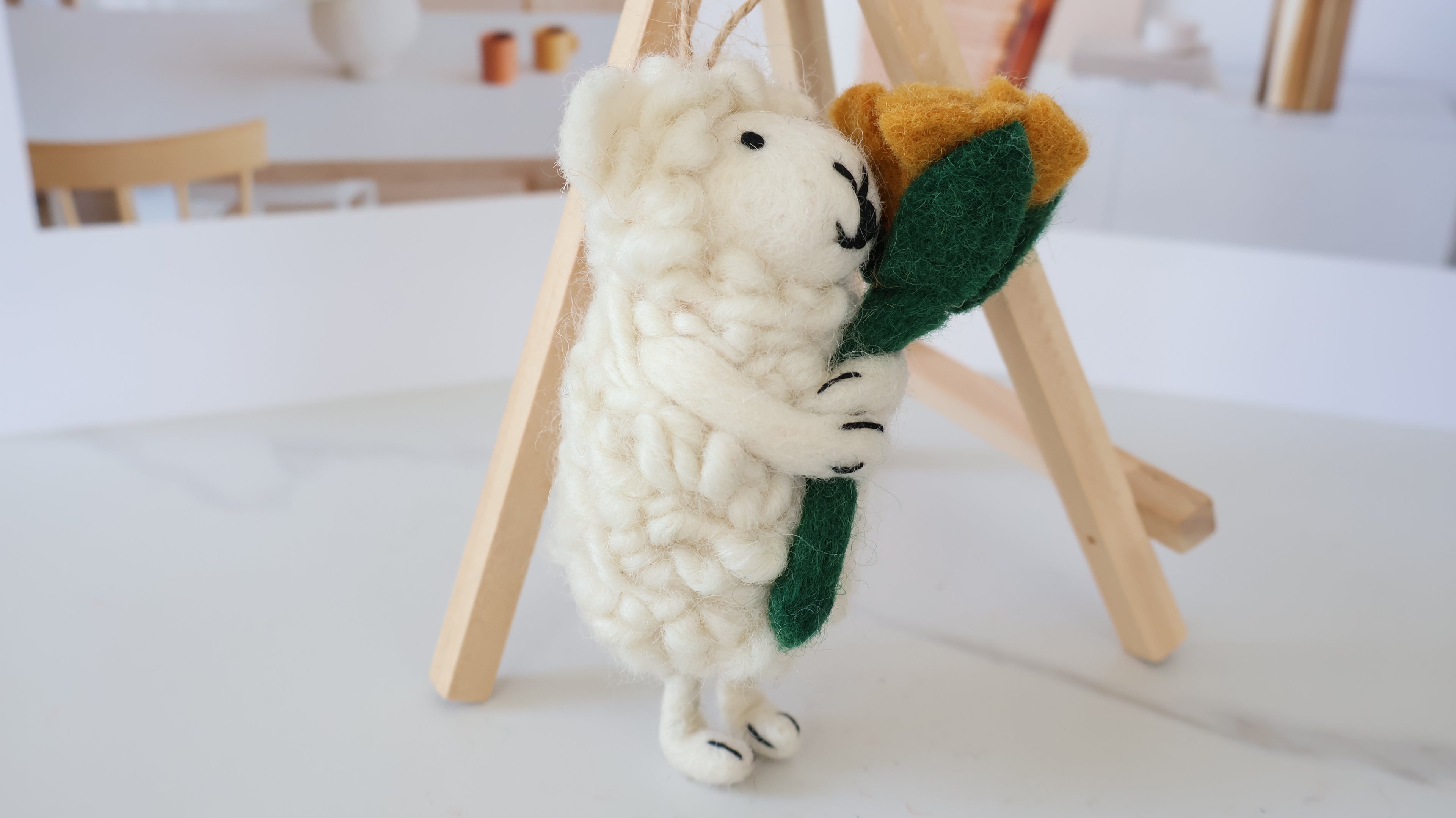 Wool Felt Goat Ornament | Handmade Nepali Artisan Craft