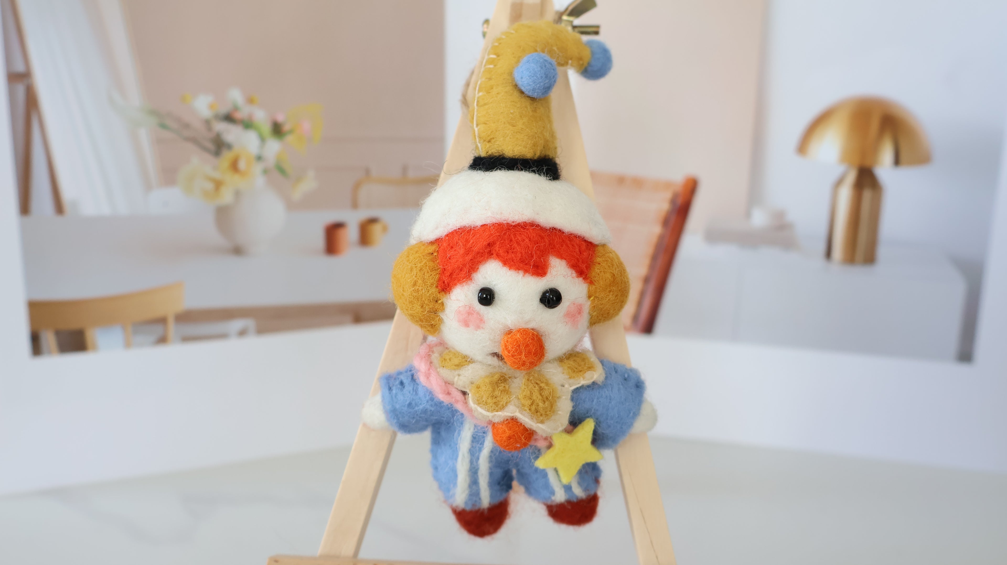 Wool Felt Clown Ornament | Handmade Nepali Artisan Craft
