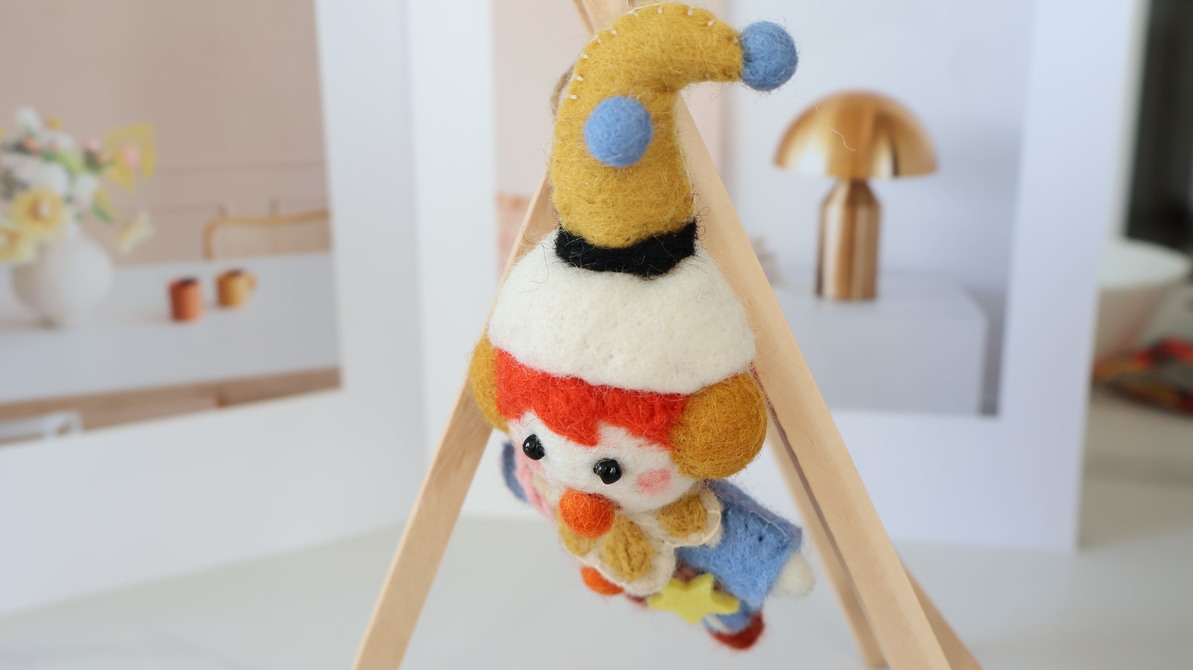 Wool Felt Clown Ornament | Handmade Nepali Artisan Craft