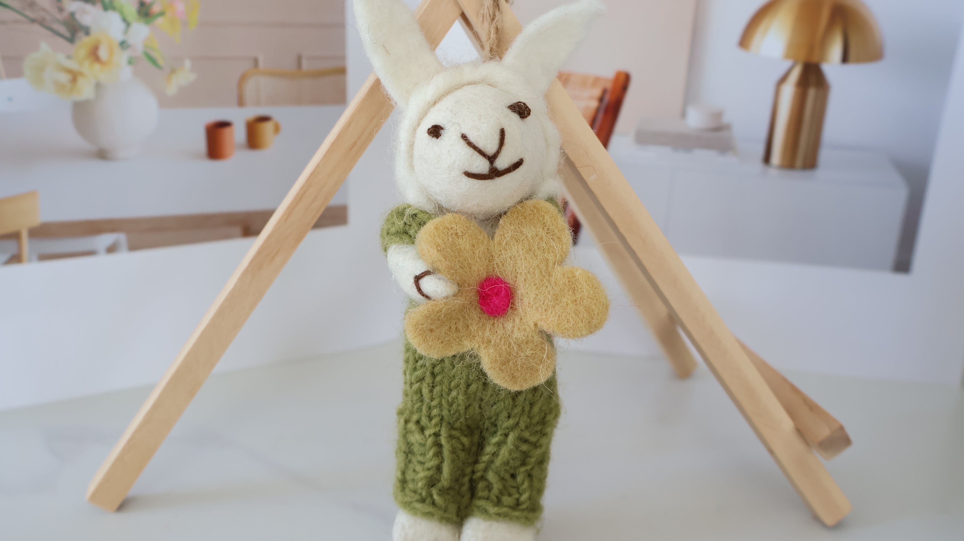 Wool Felt Sheep Ornament | Handmade Nepali Artisan Craft
