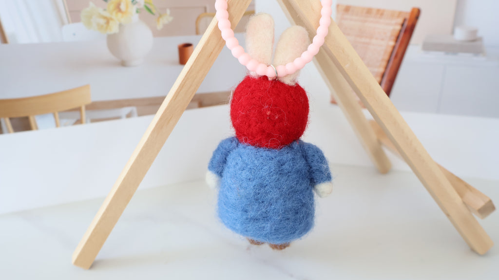Wool Felt Bunny Ornament | Handmade Nepali Artisan Craft