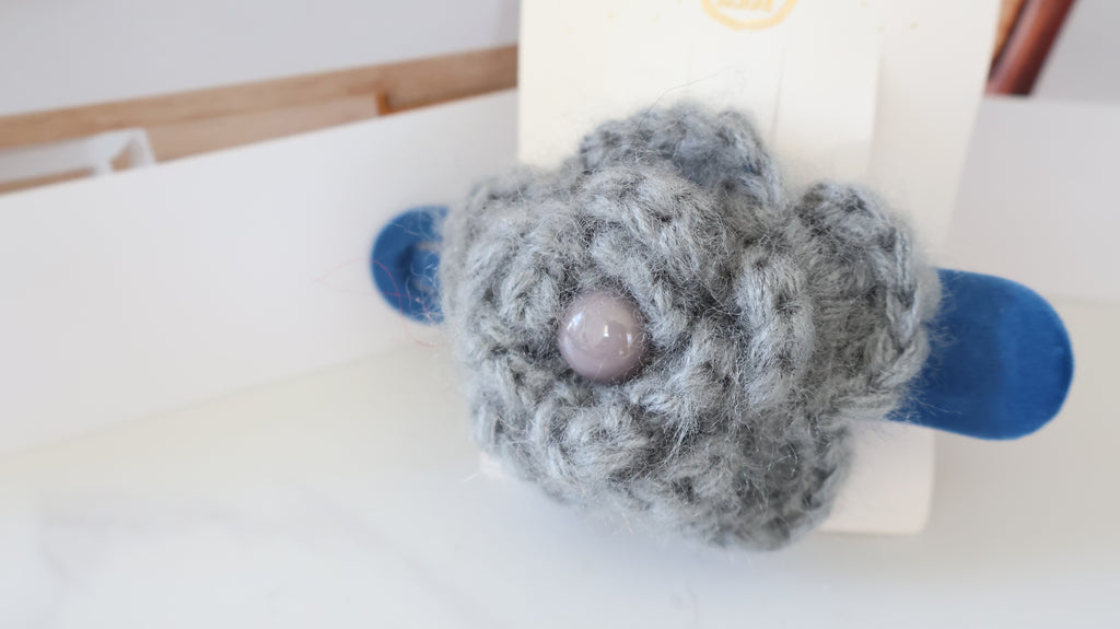 Handmade Knitted Flower Hair Clip