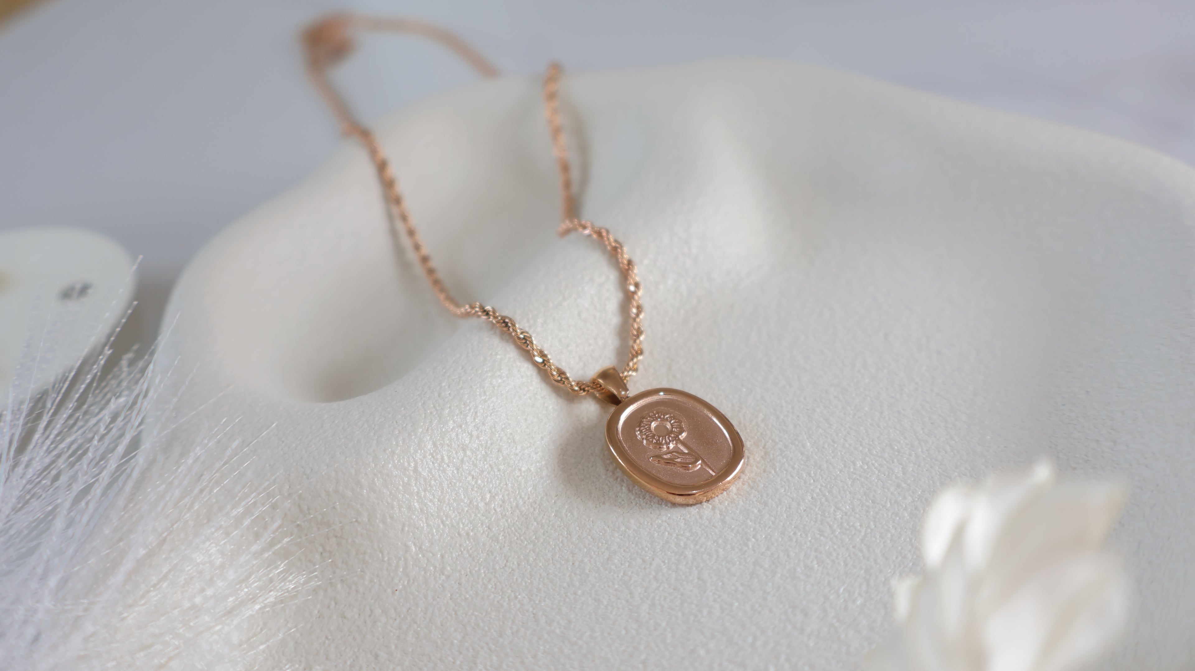 Rose Gold Plated Stainless Steel Necklace - Flower