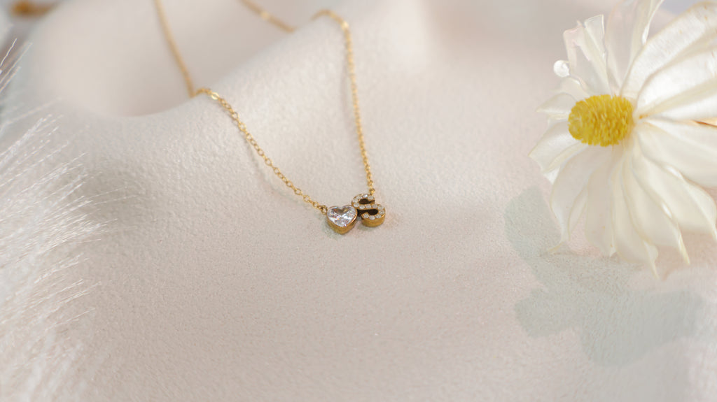 18K Gold Plated Stainless Steel Necklace -Letter S