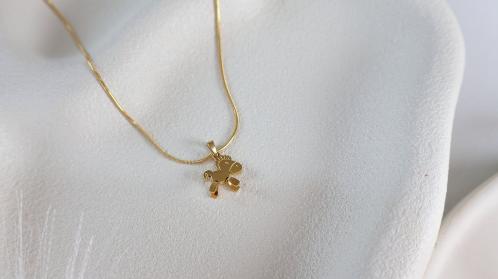 18K Gold Plated Stainless Steel Necklace - Horse