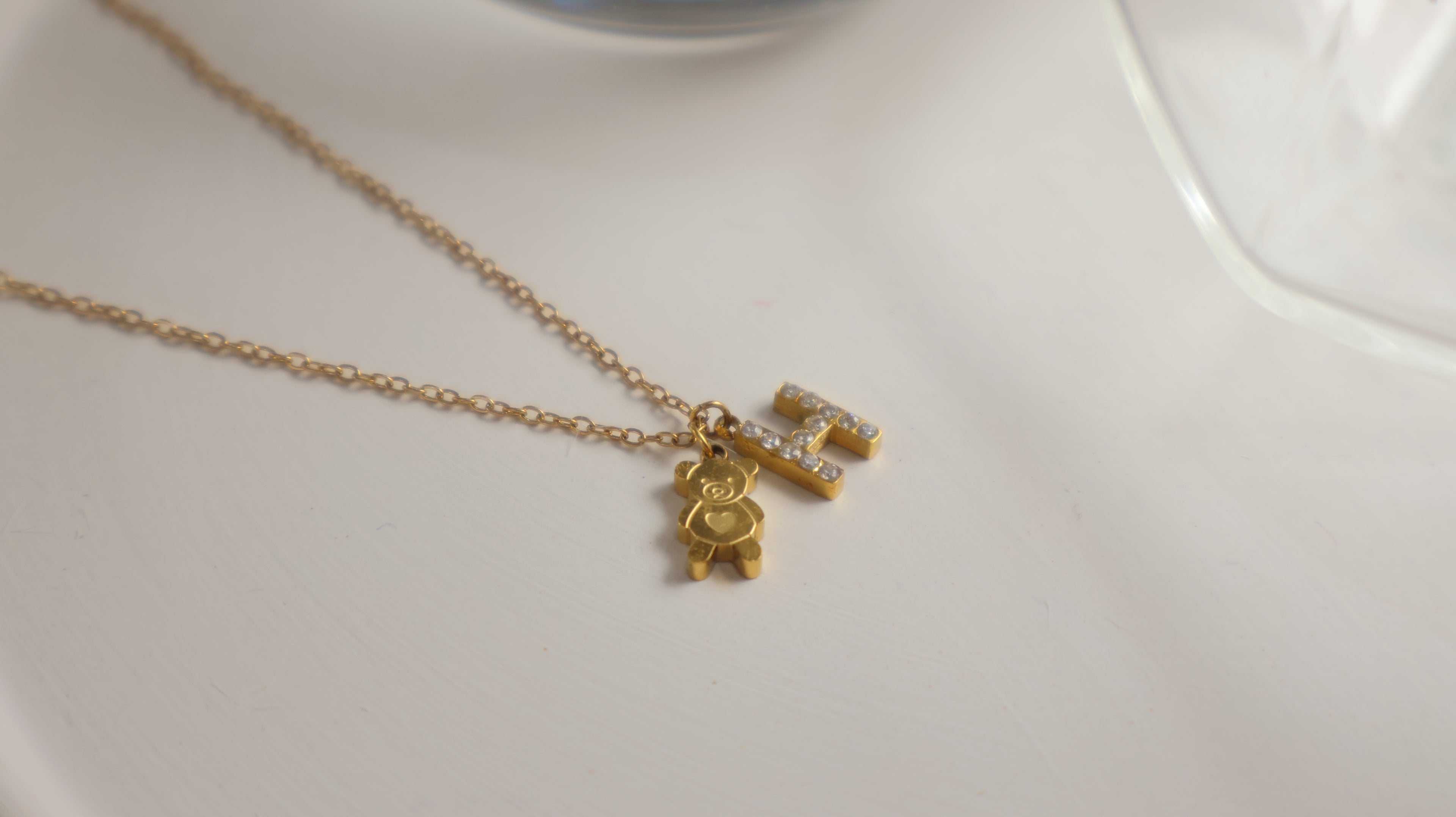 18K Gold Plated Stainless Steel Necklace - Letter H