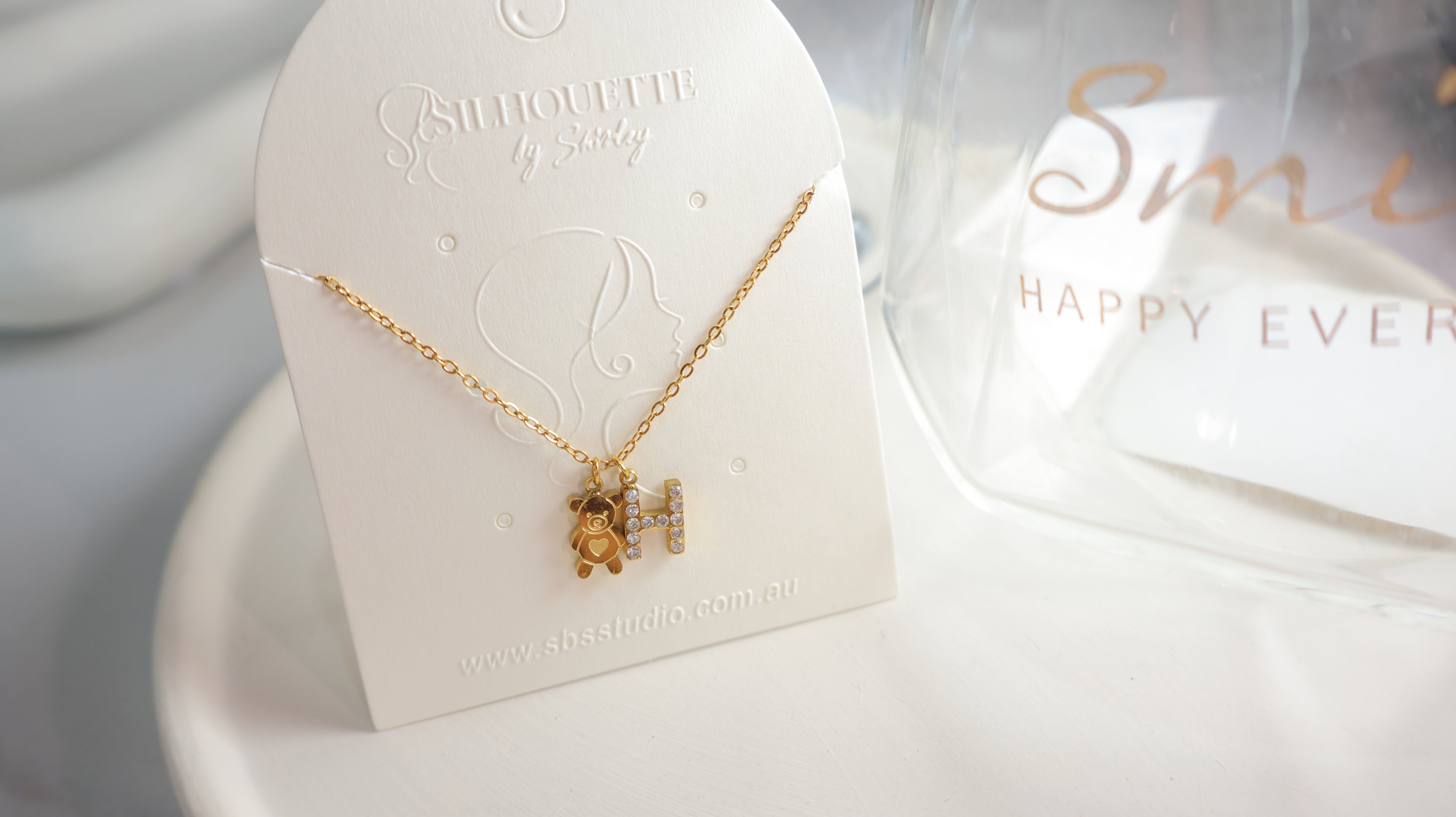 18K Gold Plated Stainless Steel Necklace - Letter H