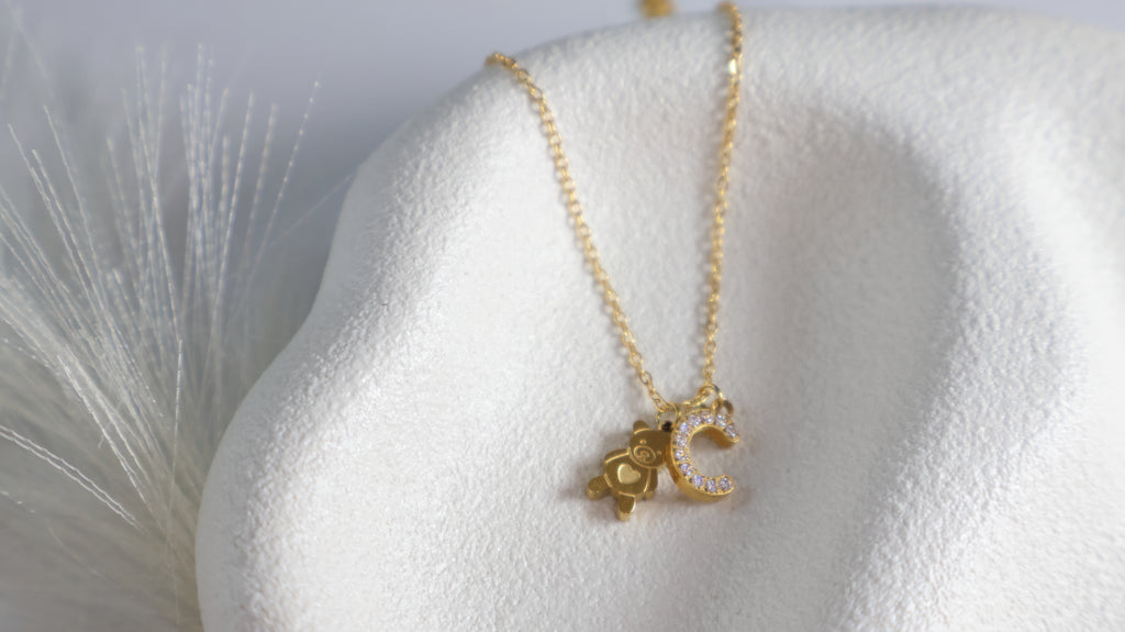 18K Gold Plated Stainless Steel Necklace - Letter C