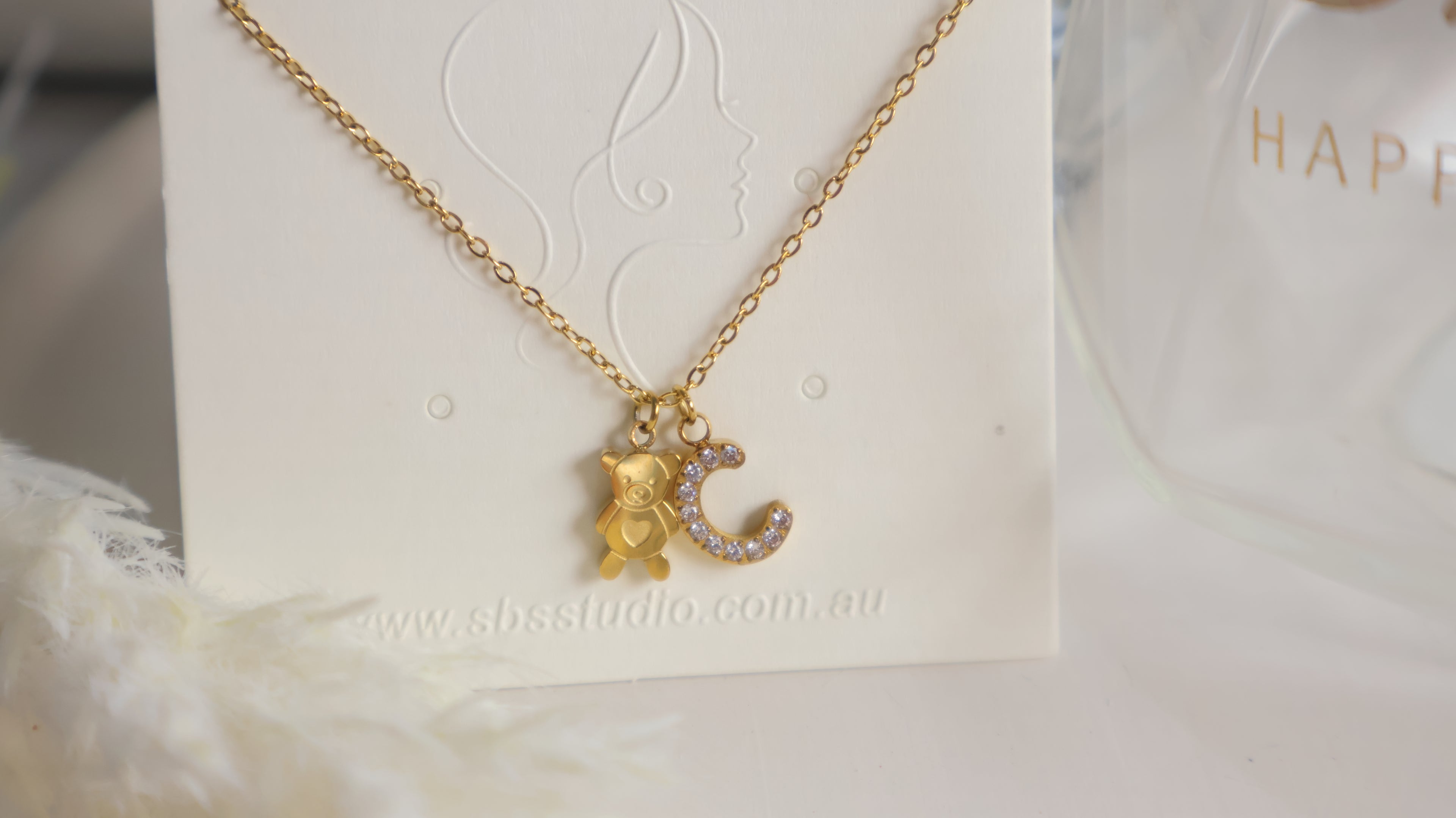 18K Gold Plated Stainless Steel Necklace - Letter C