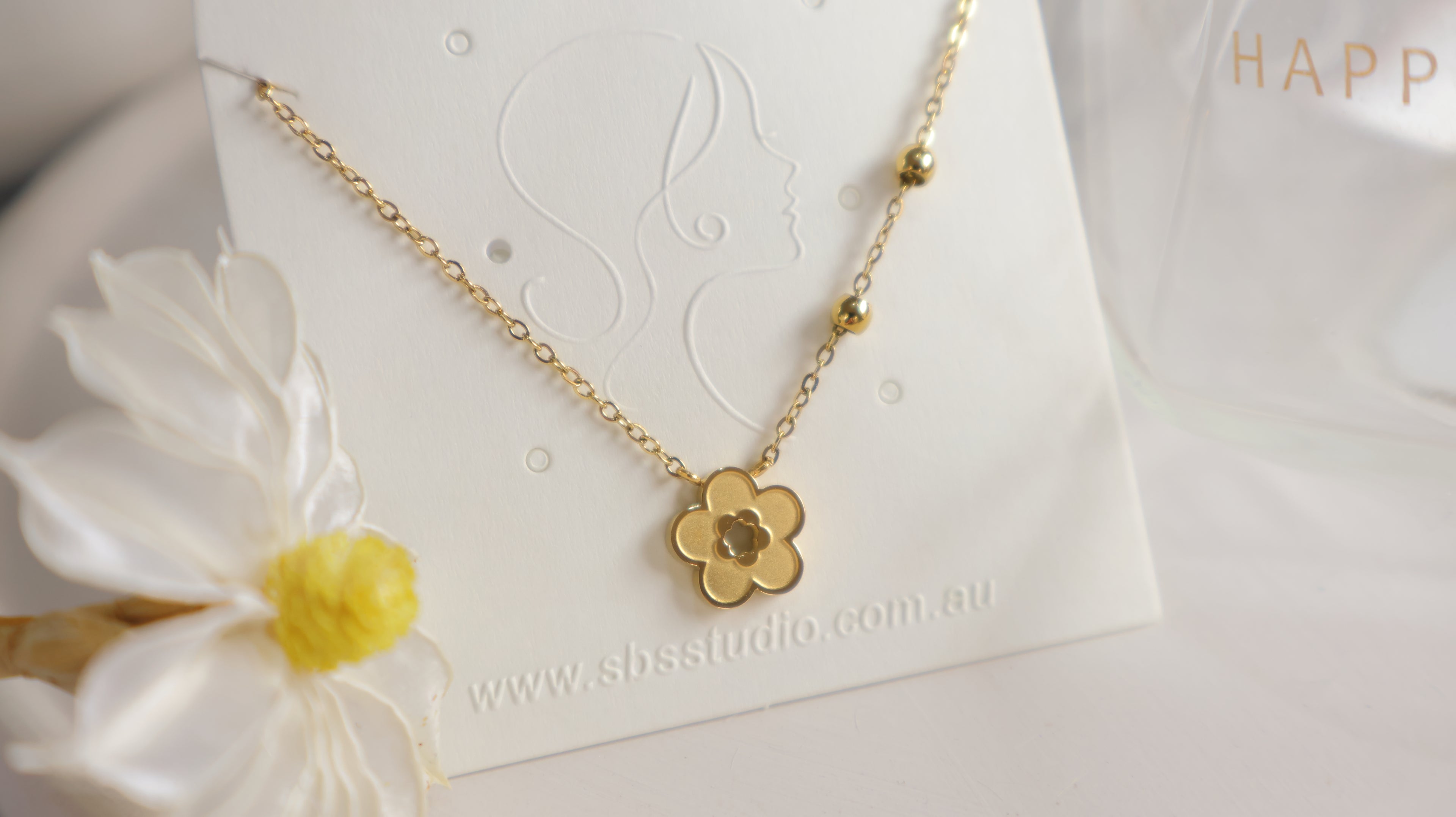 18K Gold Plated Stainless Steel Necklace - Flower
