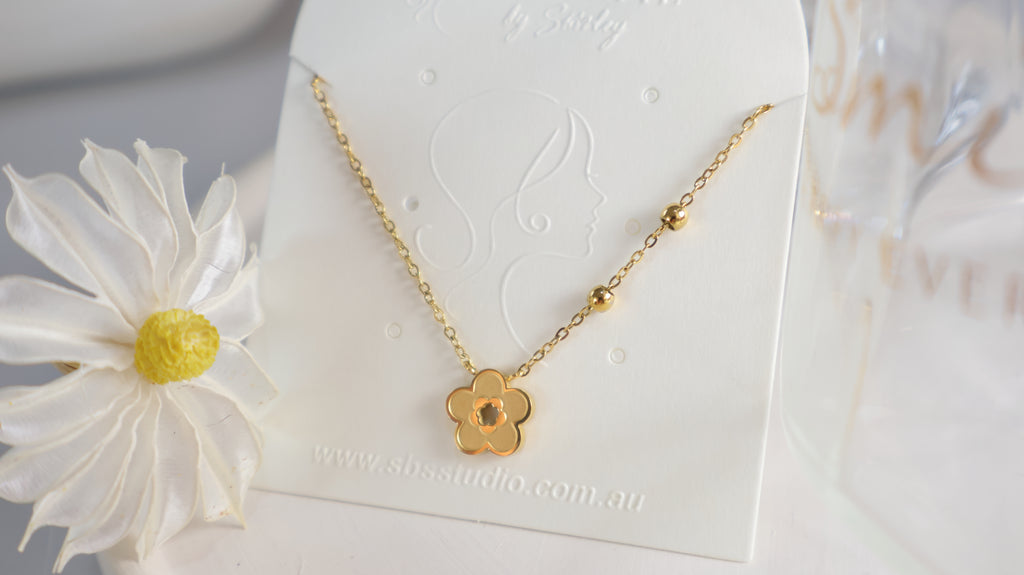 18K Gold Plated Stainless Steel Necklace - Flower