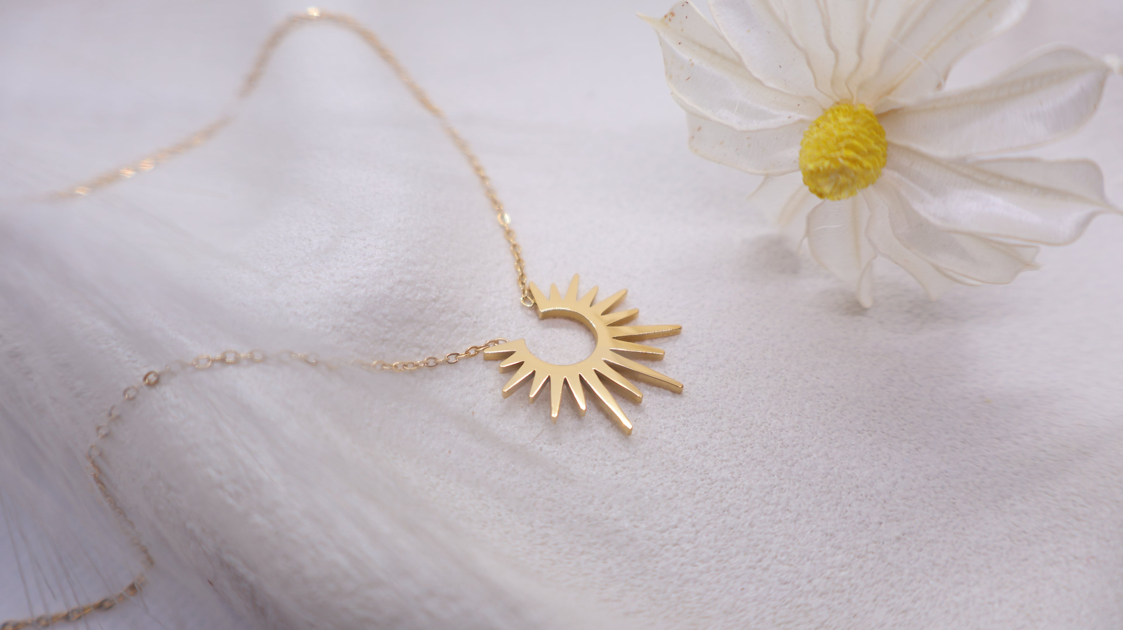 18K Gold Plated Stainless Steel Necklace -Sun