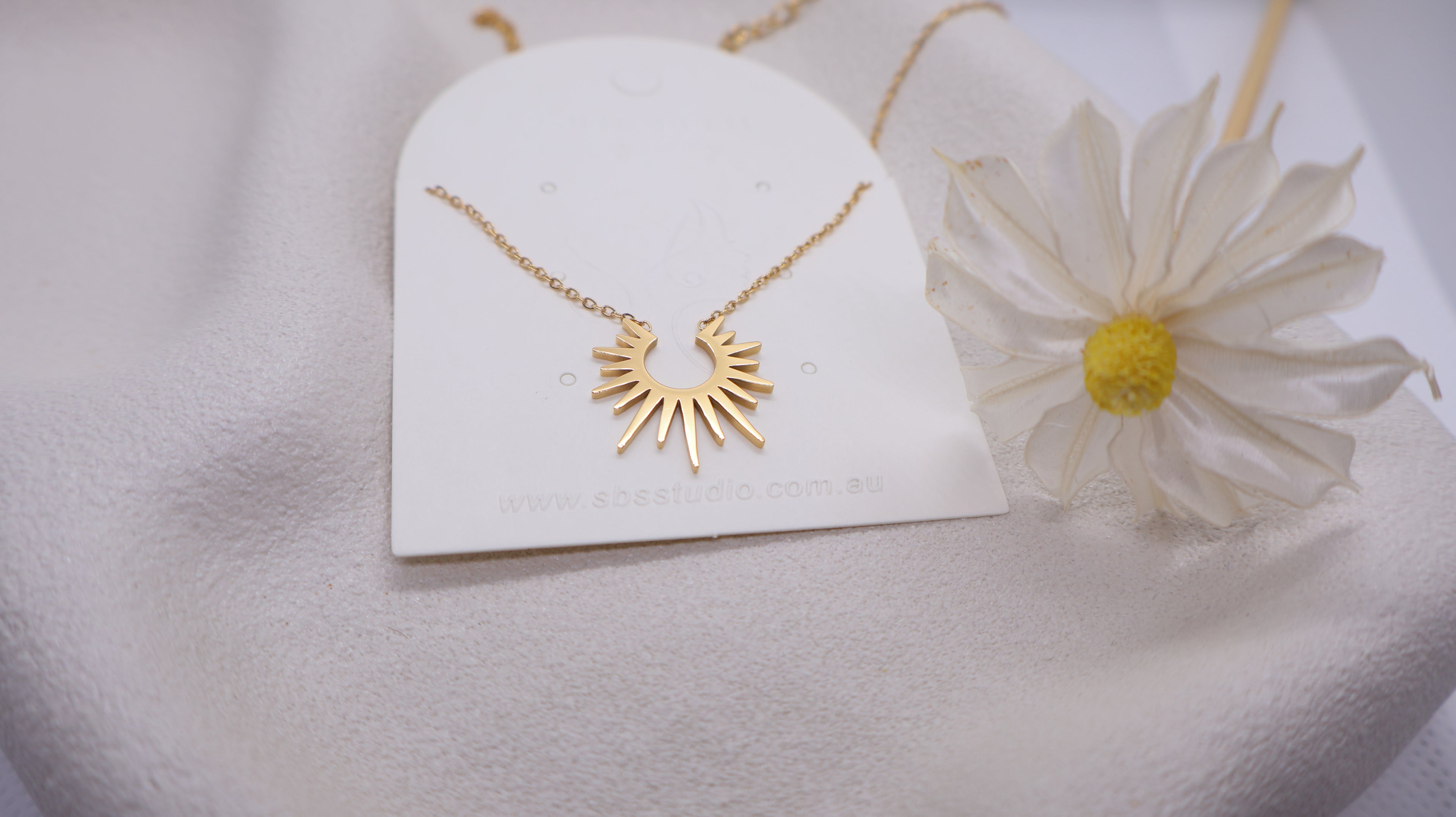 18K Gold Plated Stainless Steel Necklace -Sun