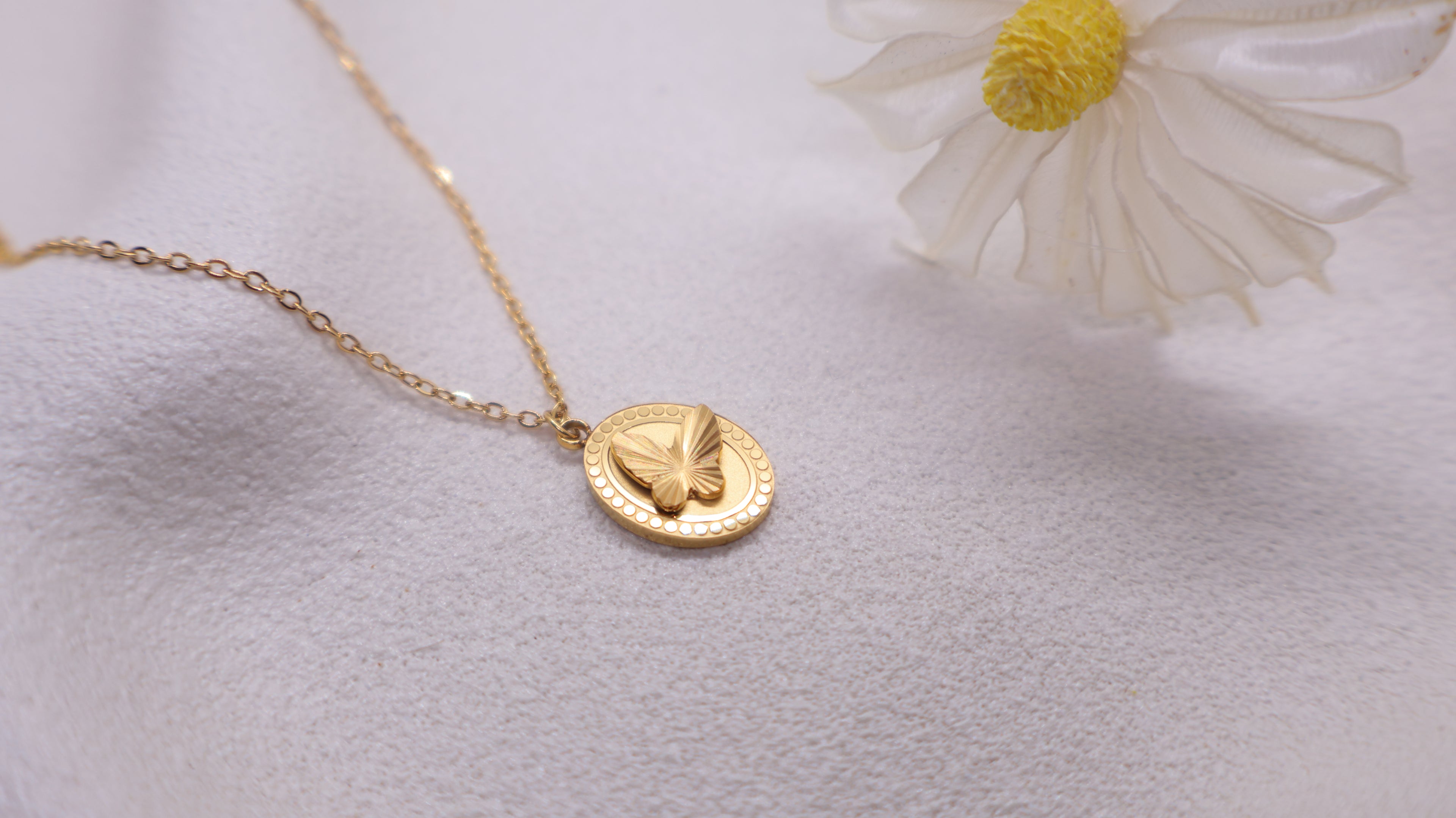 18K Gold Plated Stainless Steel Necklace -Butterfly