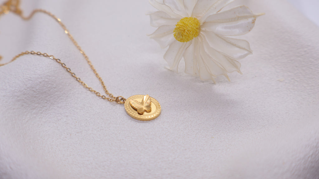 18K Gold Plated Stainless Steel Necklace -Butterfly