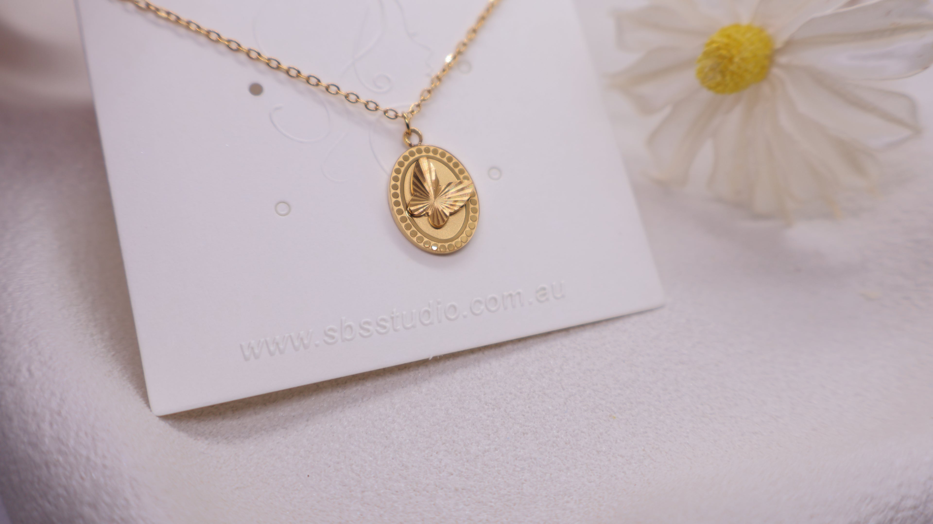 18K Gold Plated Stainless Steel Necklace -Butterfly