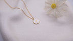 18K Gold Plated Stainless Steel Necklace - White Flower