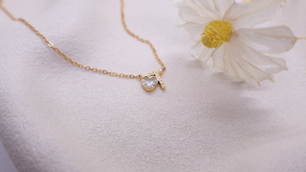 18K Gold Plated Stainless Steel Necklace - Letter T