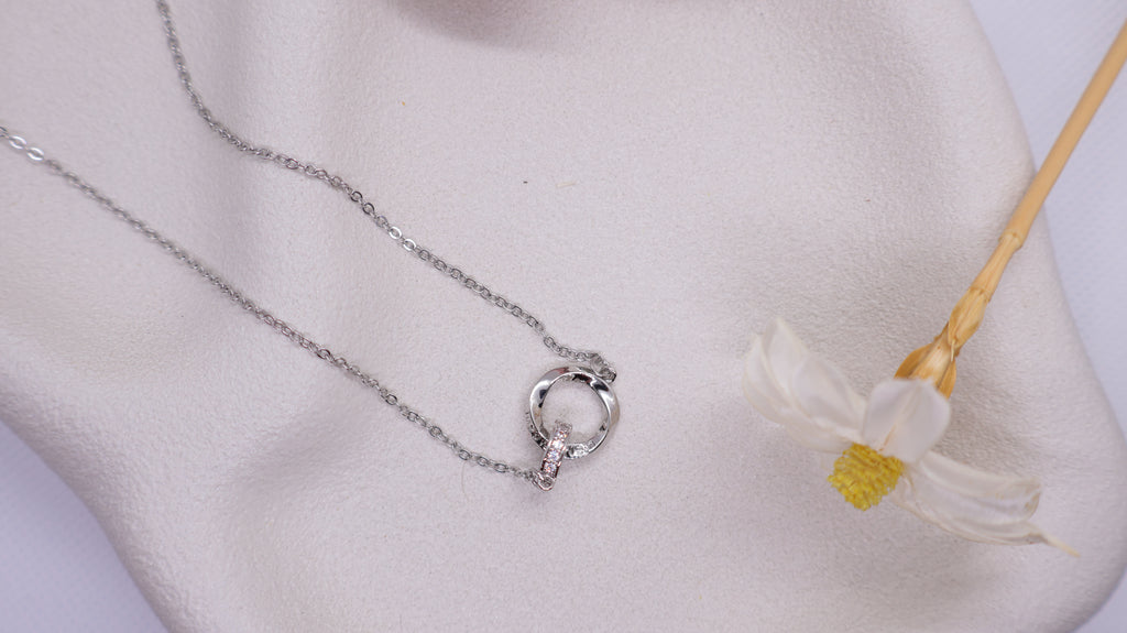 Stainless Steel Necklace - Interlocking Circles