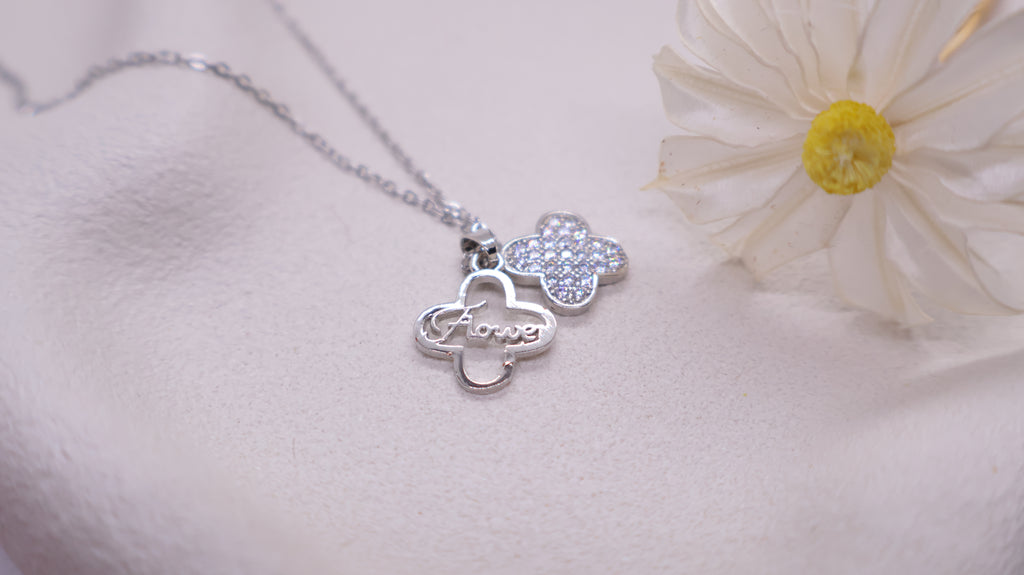 Stainless Steel Necklace - Double-layered Pendant