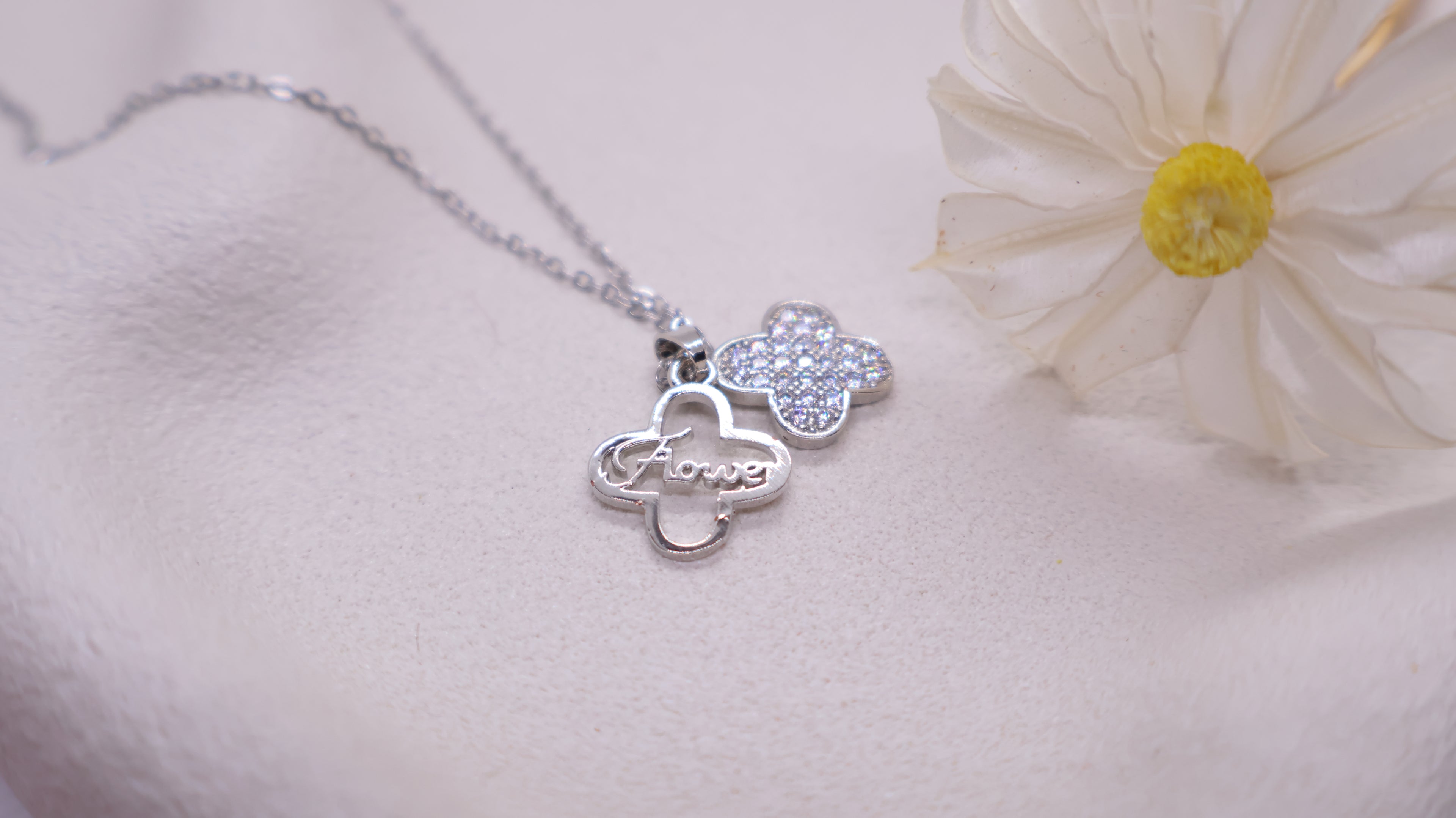 Stainless Steel Necklace - Double-layered Pendant