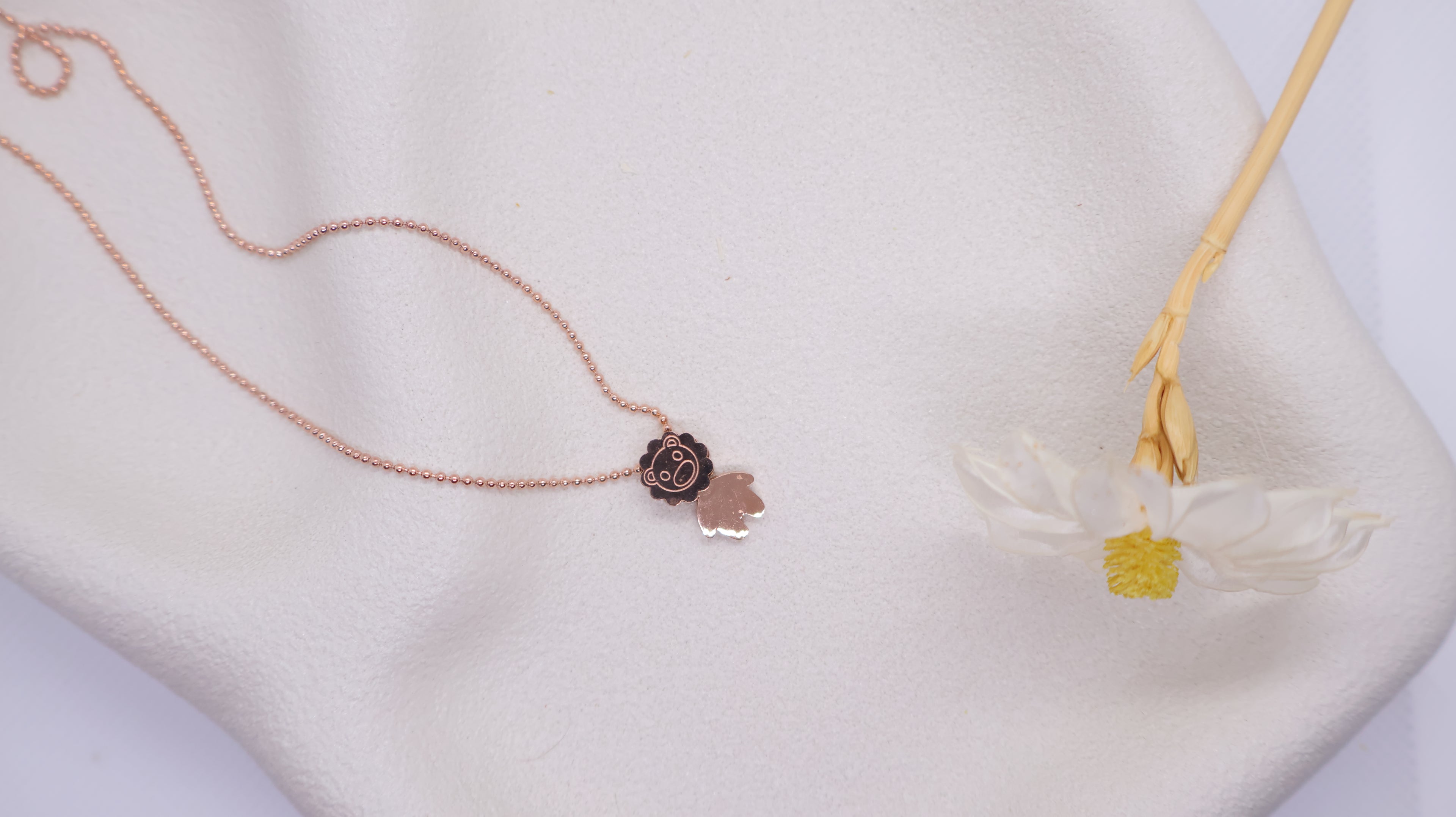 Rose Gold Plated Stainless Steel Necklace - Lion