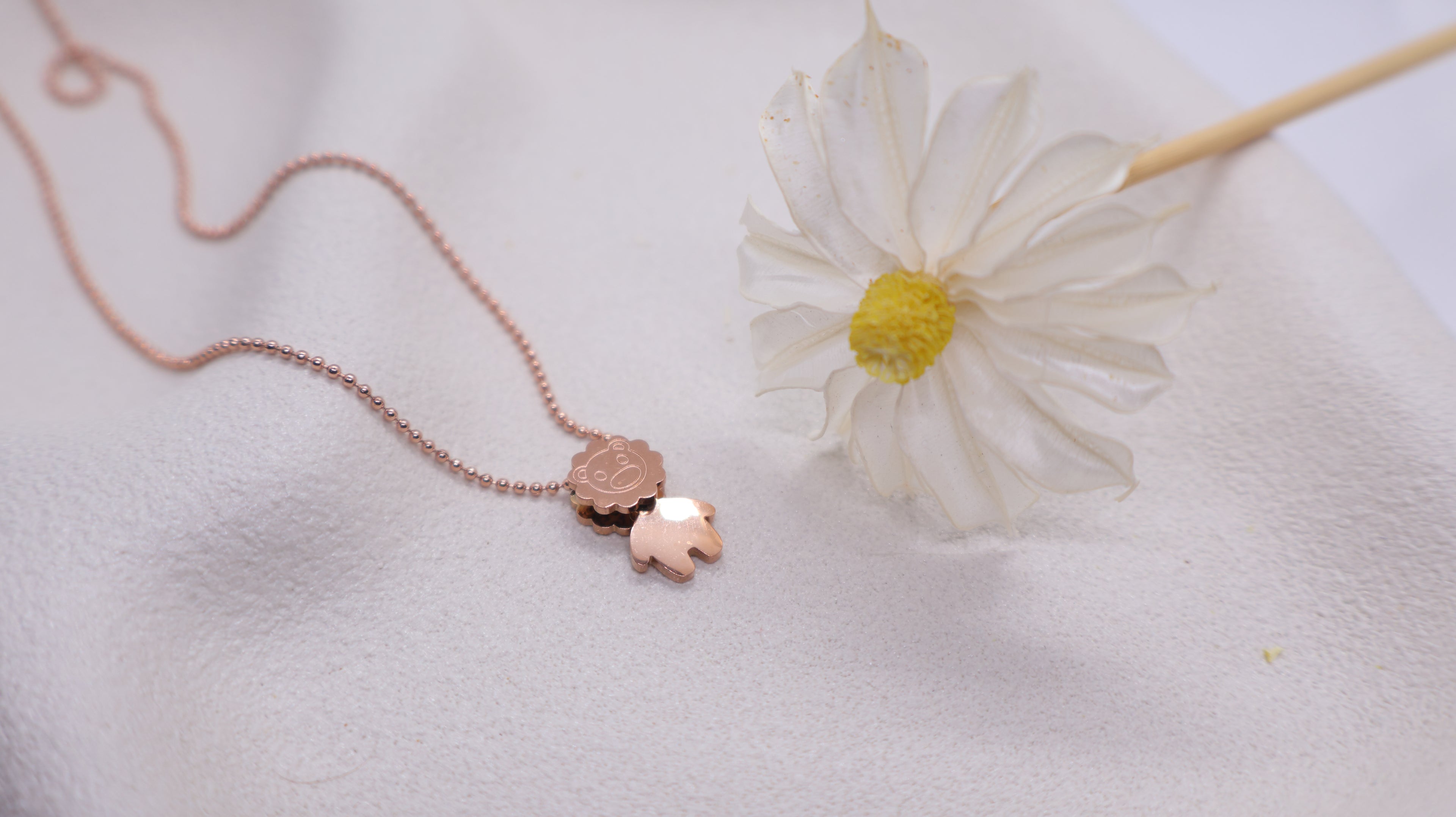 Rose Gold Plated Stainless Steel Necklace - Lion