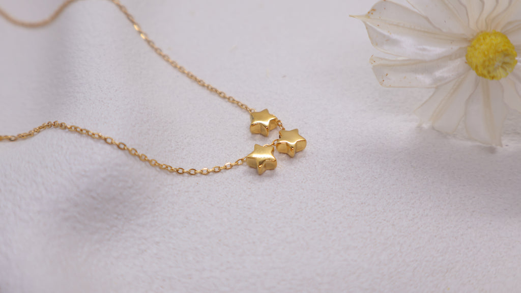 18K Gold Plated Stainless Steel Necklace - Stars