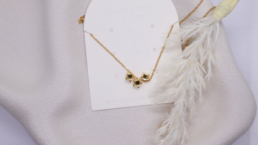 18K Gold Plated Stainless Steel Necklace - Stars